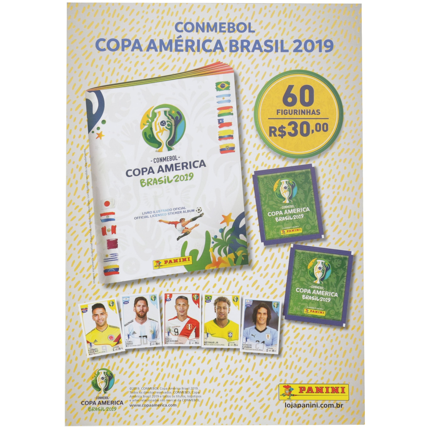 Kit De Figurinhas Panini Copa América 2019 - 60 Figurinhas | Centauro