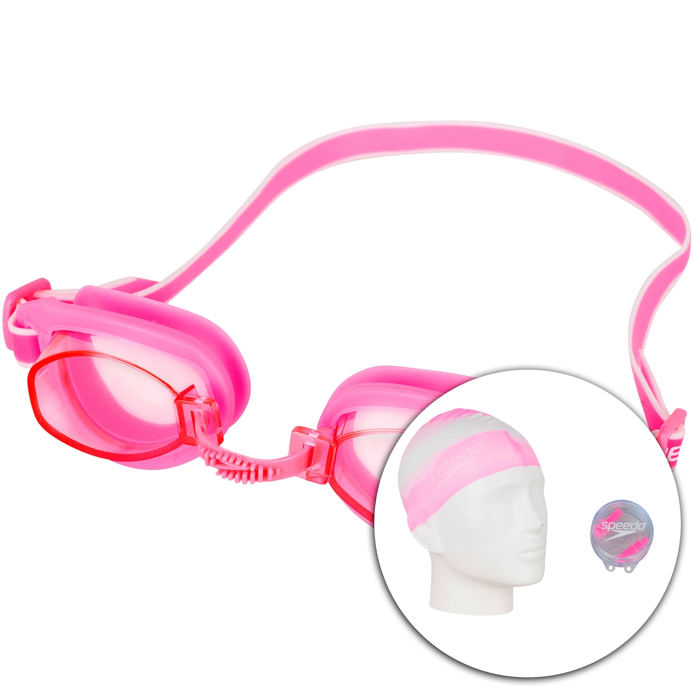 Kit de Natação Speedo Swim com Óculos + Touca + Protetor de Ouvido - Adulto - Foto 1
