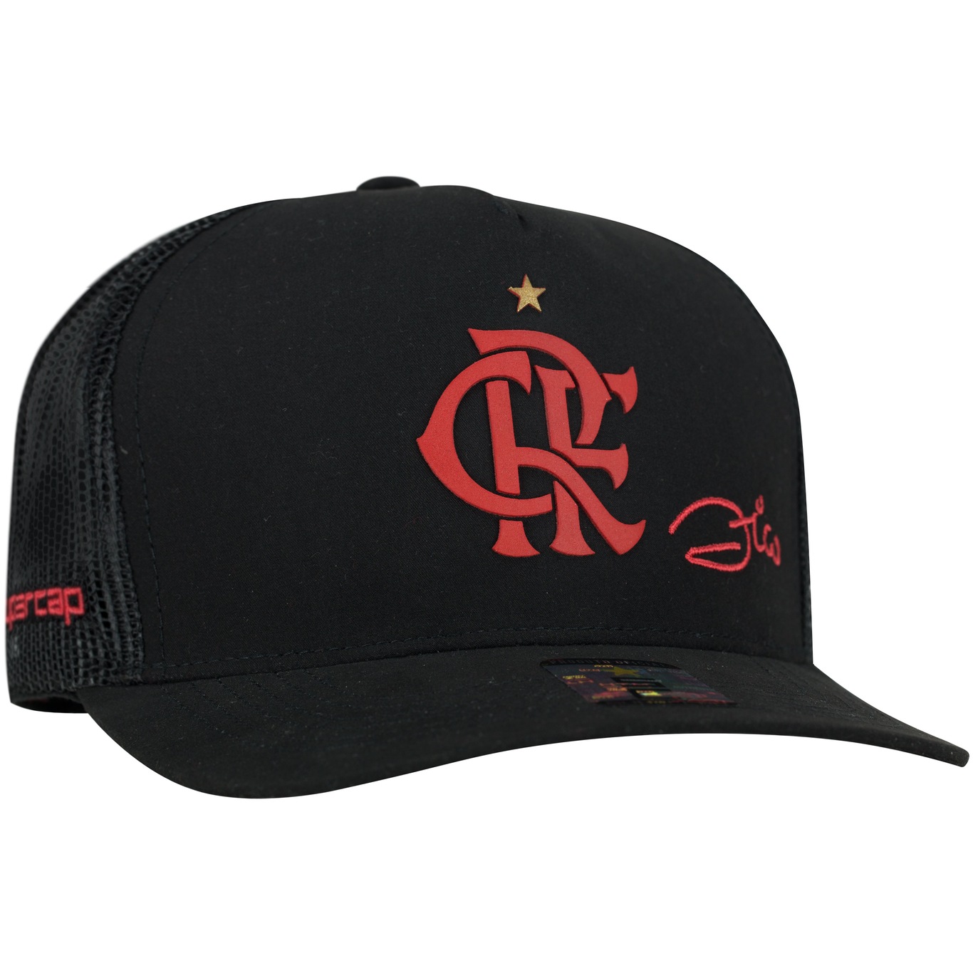 Boné Aba Curva do Flamengo Zico Supercap CRF Silk - Snapback - Trucker - Adulto - Foto 5