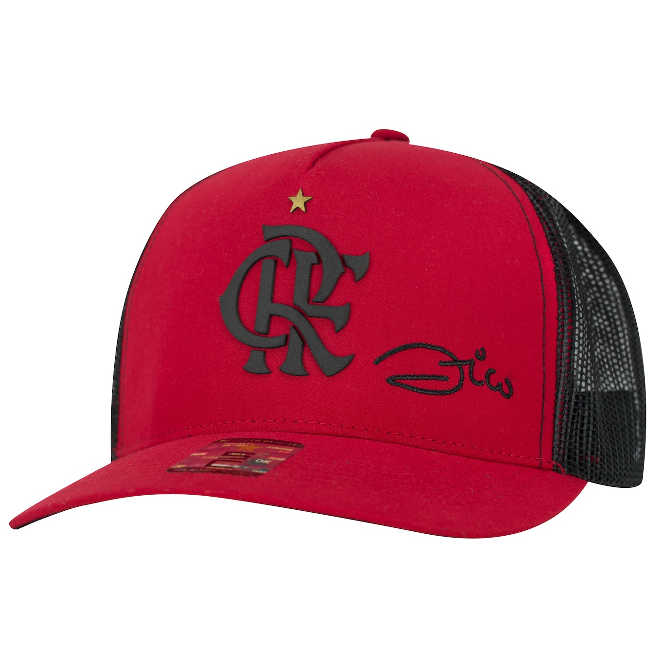 Boné Aba Curva do Flamengo Zico Supercap CRF Silk - Snapback - Trucker - Adulto - Foto 1