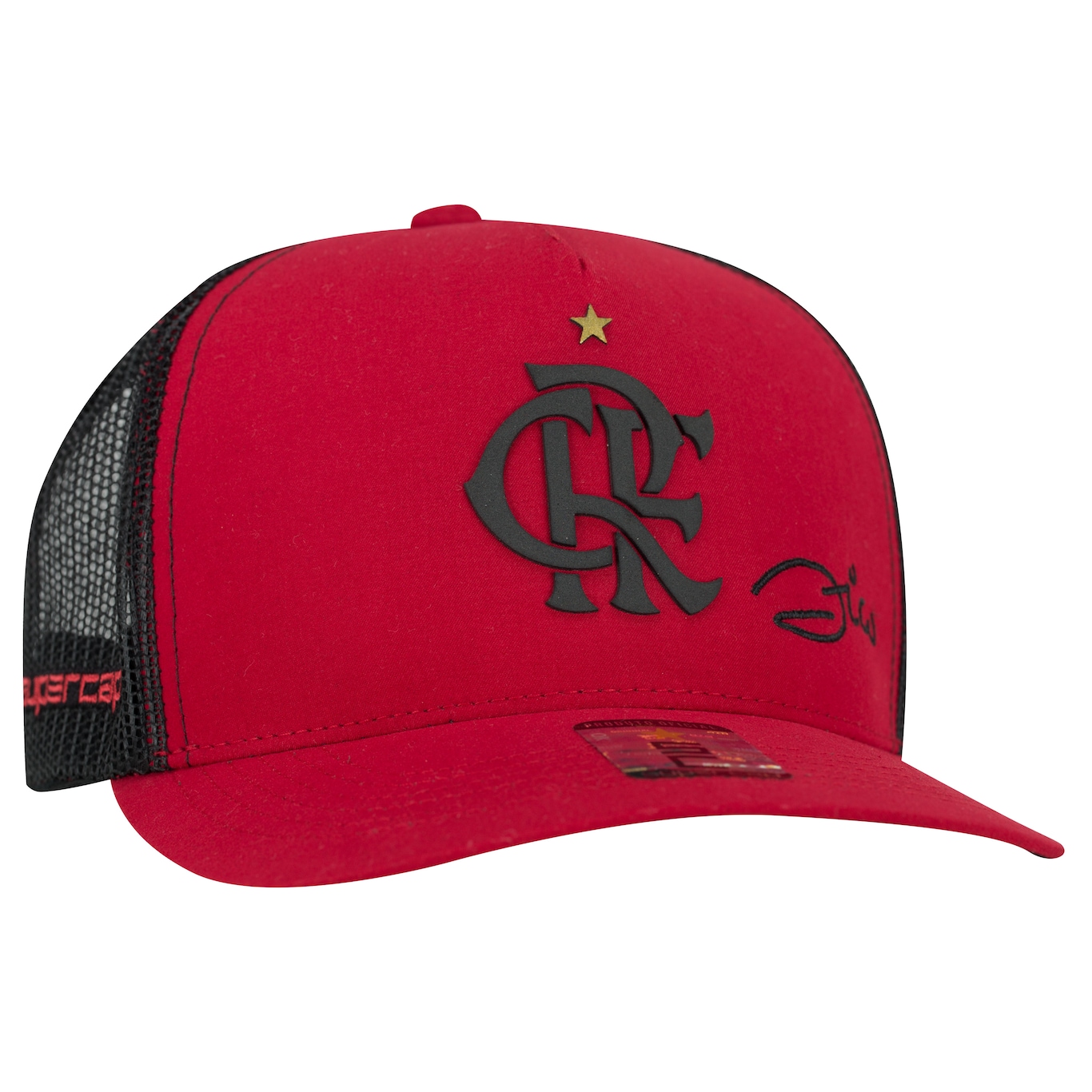 Boné Aba Curva do Flamengo Zico Supercap CRF Silk - Snapback - Trucker - Adulto - Foto 5