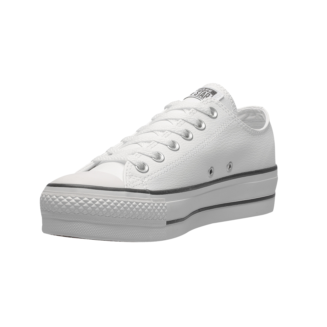 All Star Plataforma Branco de Couro