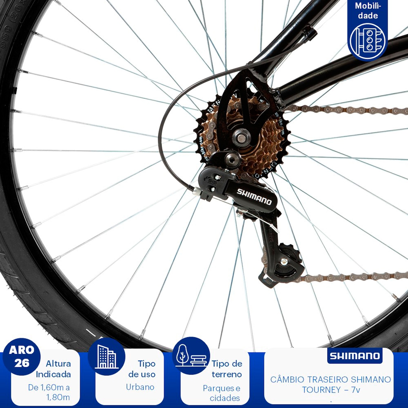 Bicicleta Caloi 400 Comfort M - Aro 26 - Freios V-Brake - Câmbio Traseiro  Shimano - 21 Marchas em Promoção