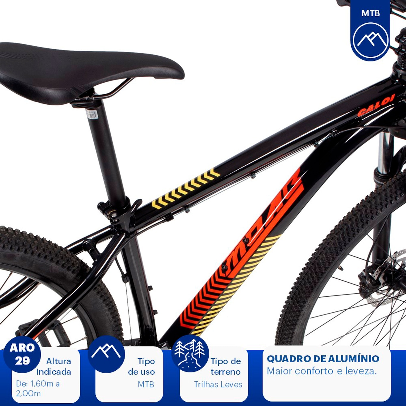 Mountain Bike Caloi Moab Flex - Aro 29 - Freio a Disco Hidráulico - Câmbio  Microshift em Promoção