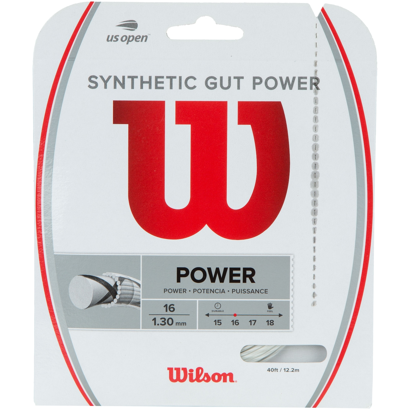 Corda para Raquete Wilson Synthetic Gut Power 16L 1,30mm - Foto 1