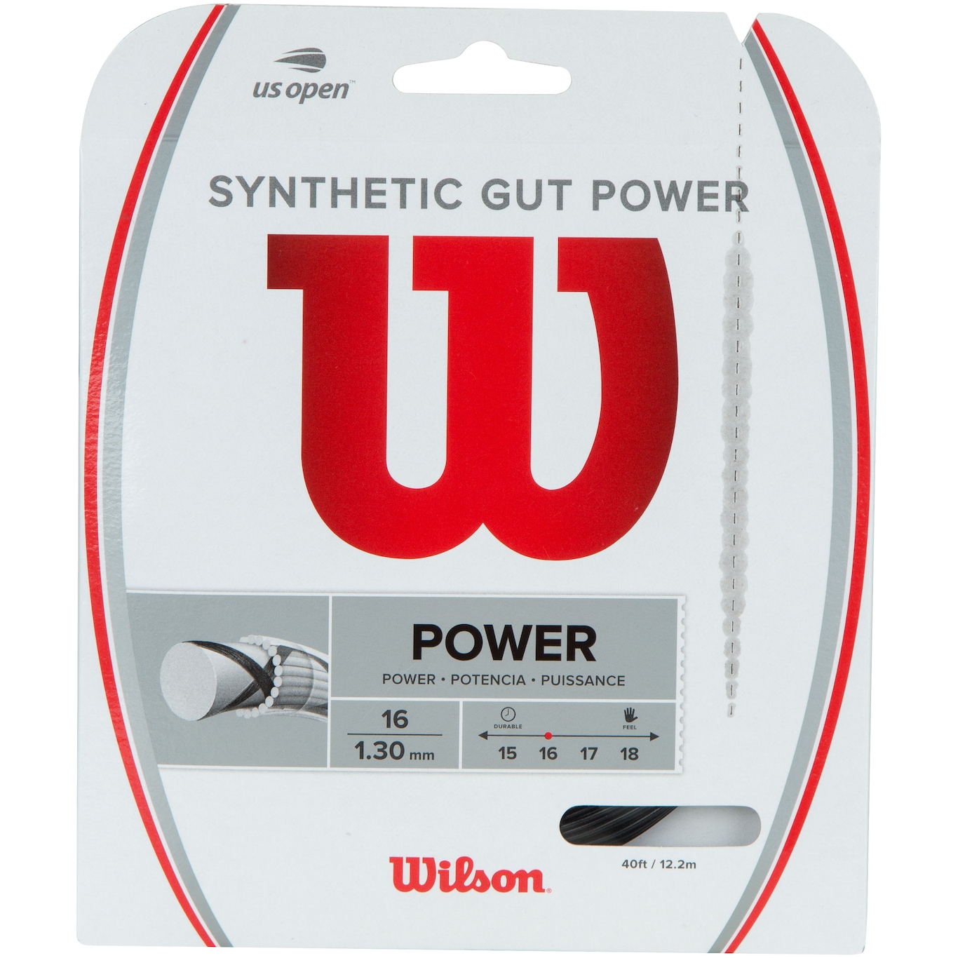 Corda para Raquete Wilson Synthetic Gut Power 16L 1,30mm - Foto 1