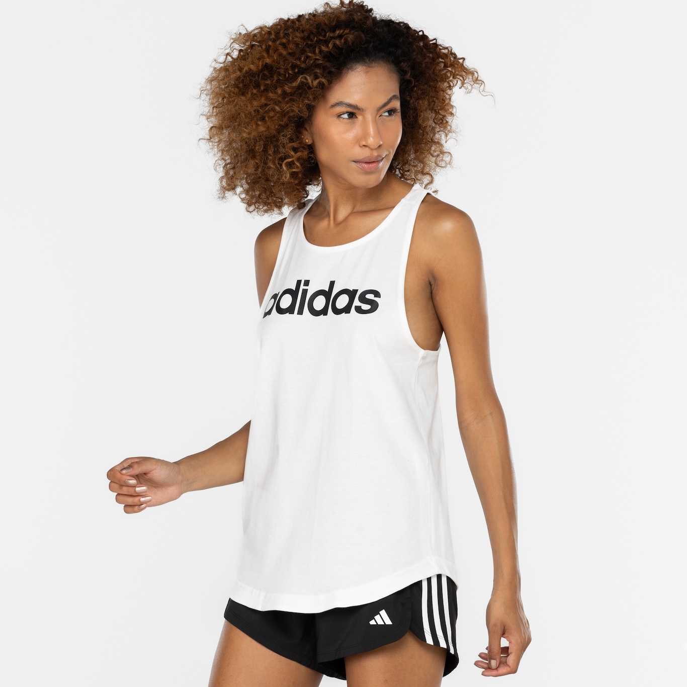 Camiseta Regata adidas Logo Linear - Feminina - Foto 4