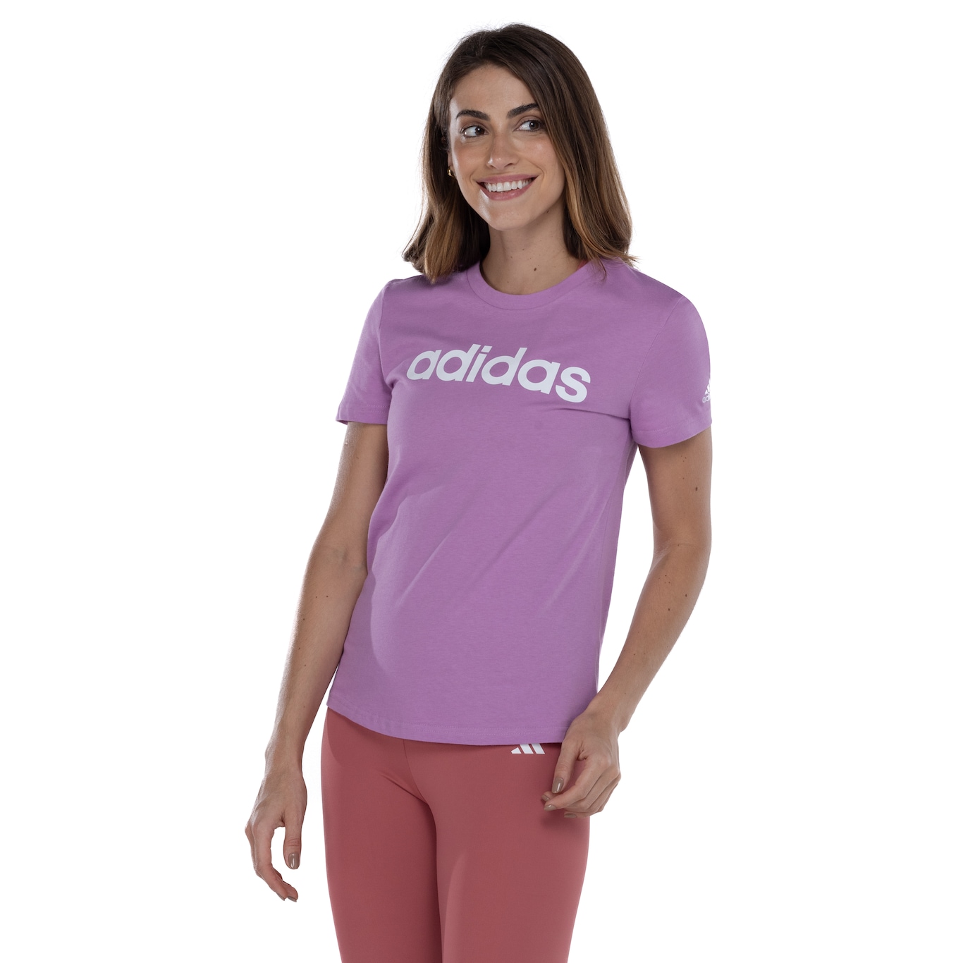 Camiseta adidas Logo Linear - Feminina - Foto 1