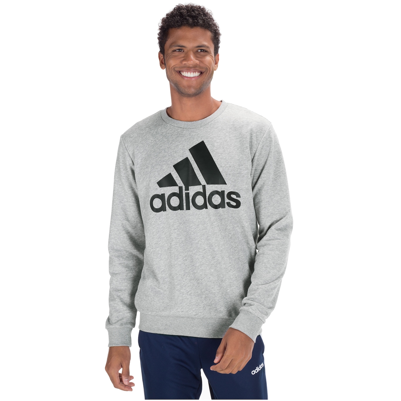 Blusão de Moletom sem Capuz adidas Essentials Logo - Masculino - Video 1