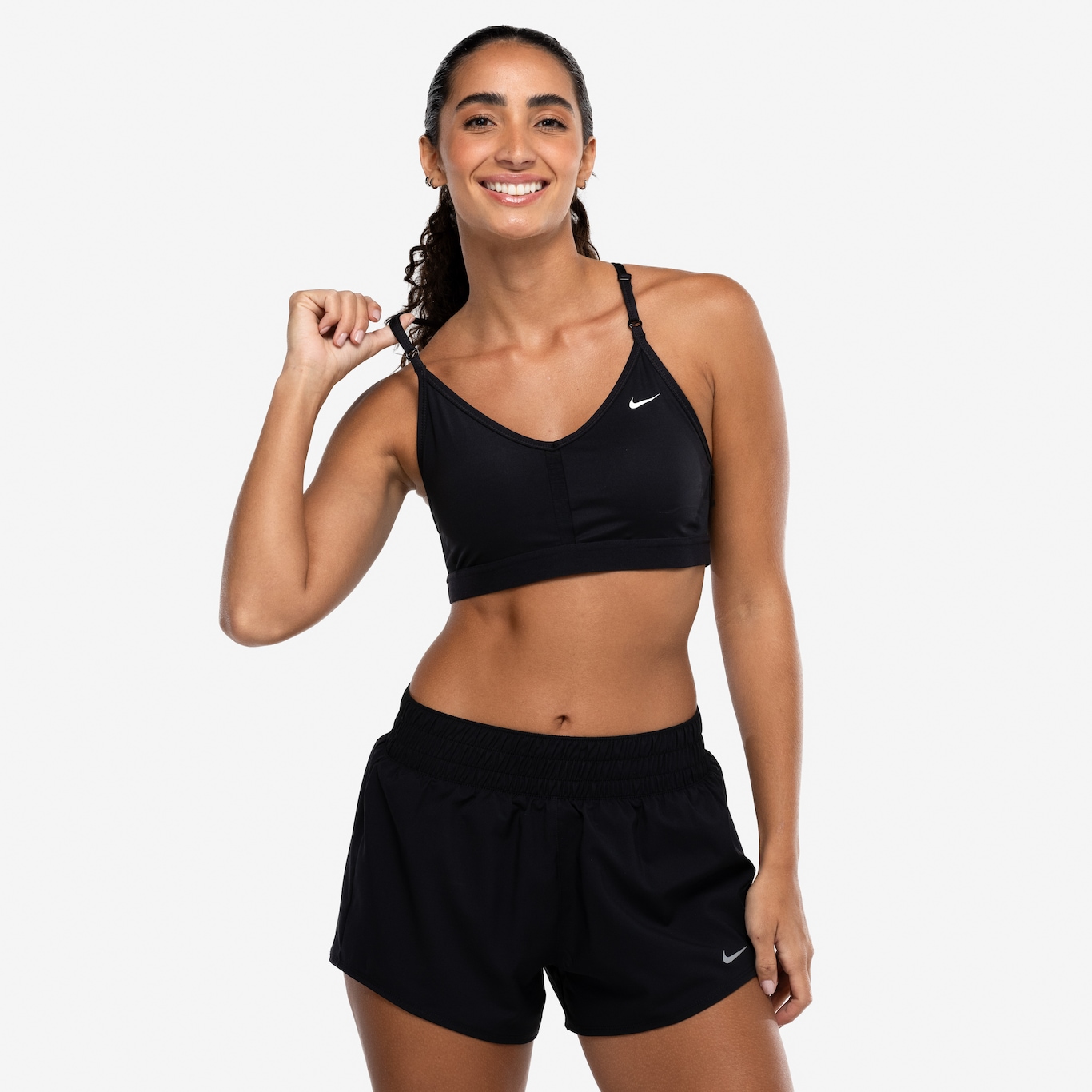 Top Fitness com Bojo Nike Baixa Sustentação Dri-Fit Indy Bra Vneck Adulto - Foto 5