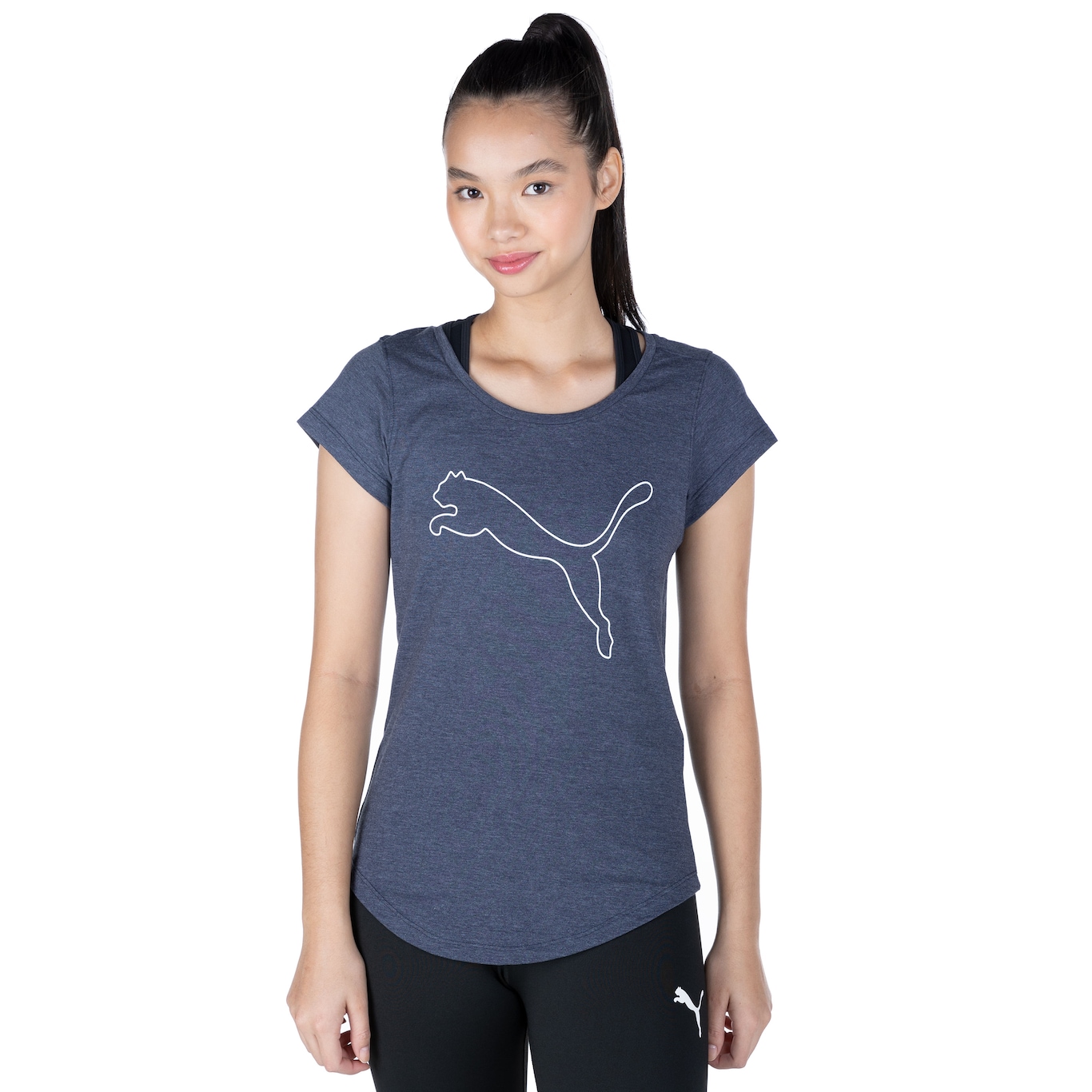 Camiseta Puma Feminina Manga Curta Performance Heather Cat - Video 1