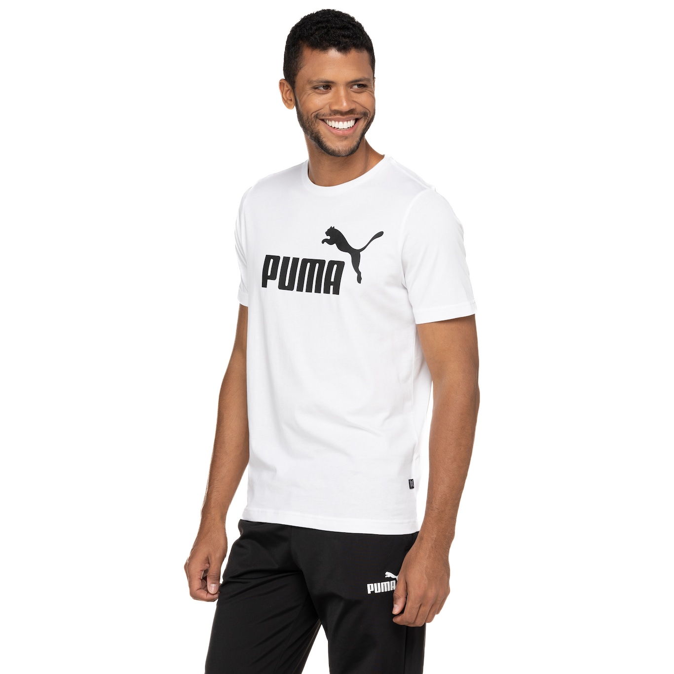 Camiseta Puma Manga Curta Essentials Logo Tee - Masculina - Foto 4