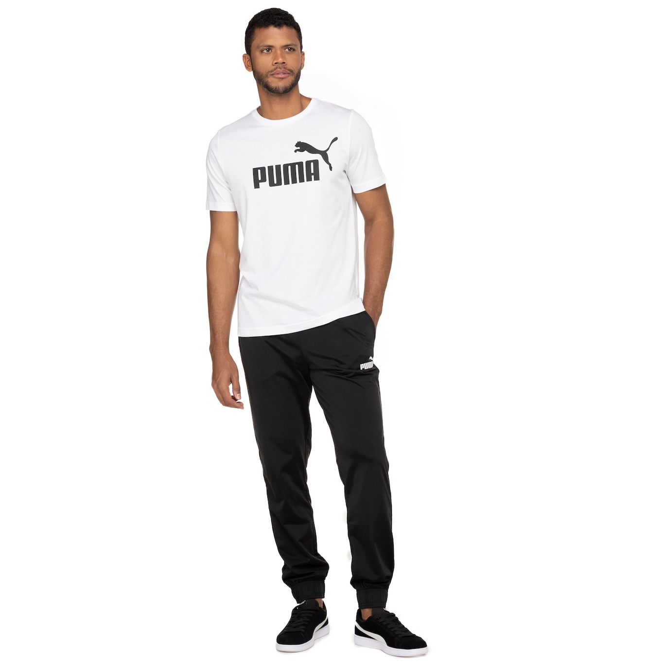 Camiseta Puma Manga Curta Essentials Logo Tee - Masculina - Foto 5