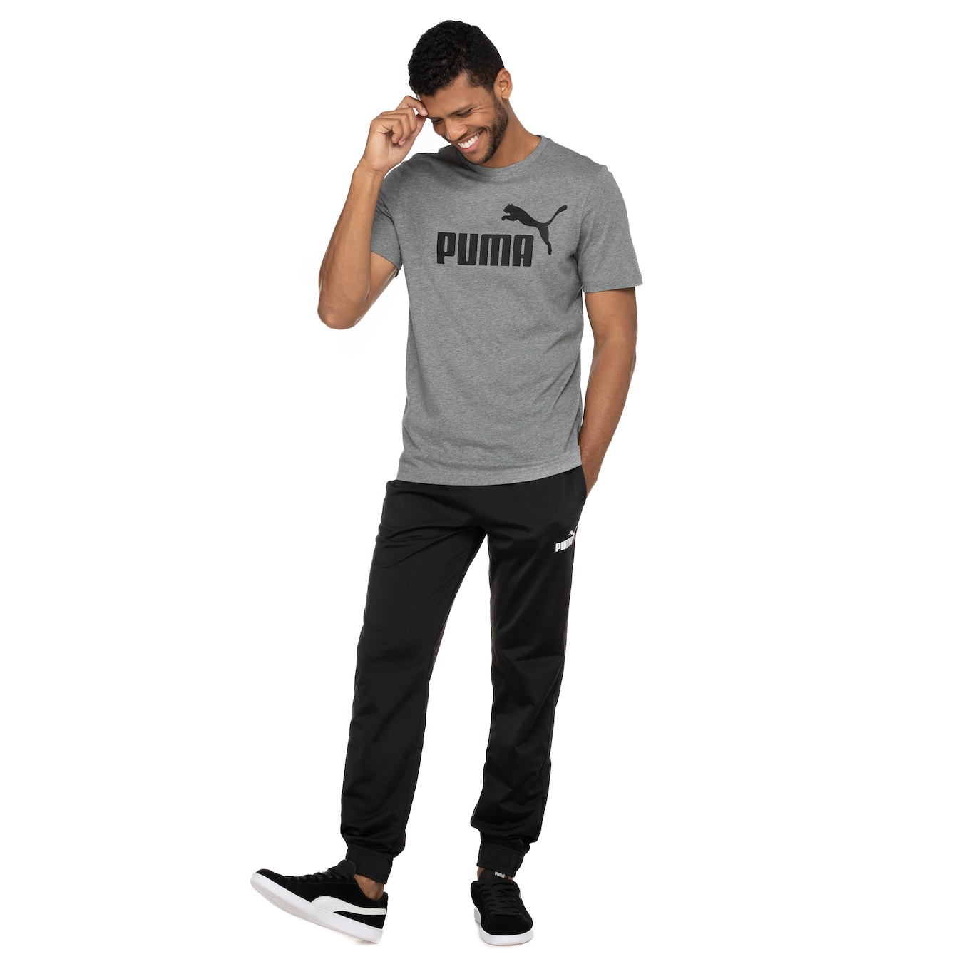 Camiseta Puma Manga Curta Essentials Logo Tee - Masculina - Foto 5