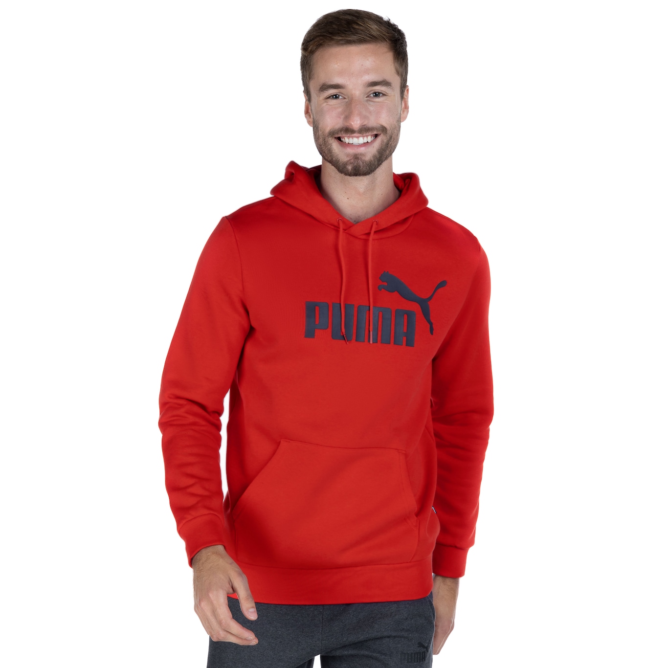 Blusão Puma com Capuz Masculino Essentials Big Logo - Foto 1