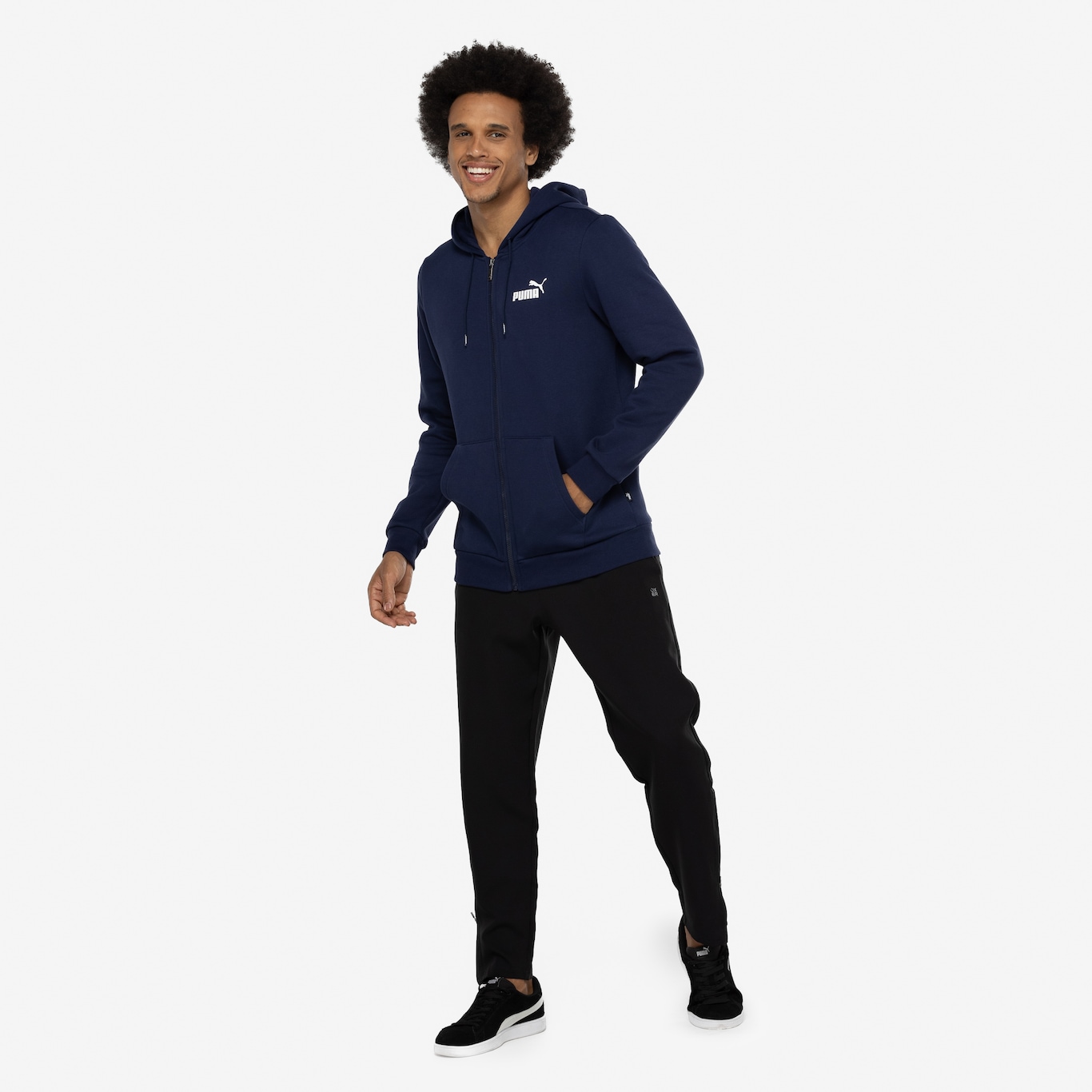 Jaqueta Puma com Capuz Essentials Small Logo FZ Hoodie FL - Masculina - Foto 4