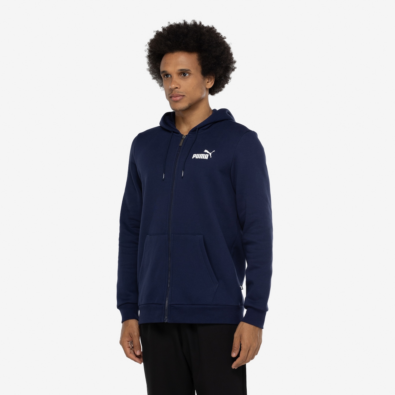 Jaqueta Puma com Capuz Essentials Small Logo FZ Hoodie FL - Masculina - Foto 5