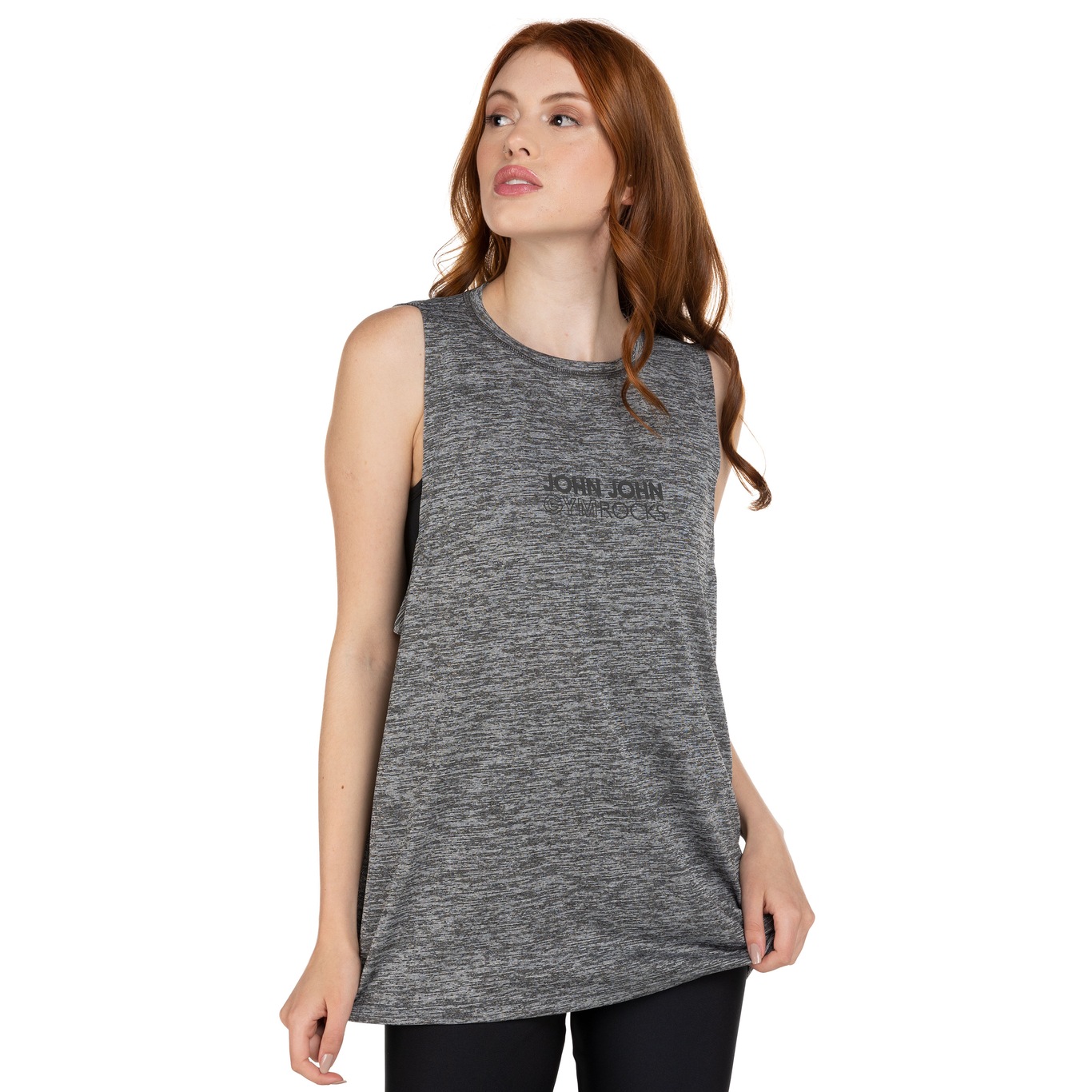 Camiseta John John Long Feminina - Cinza