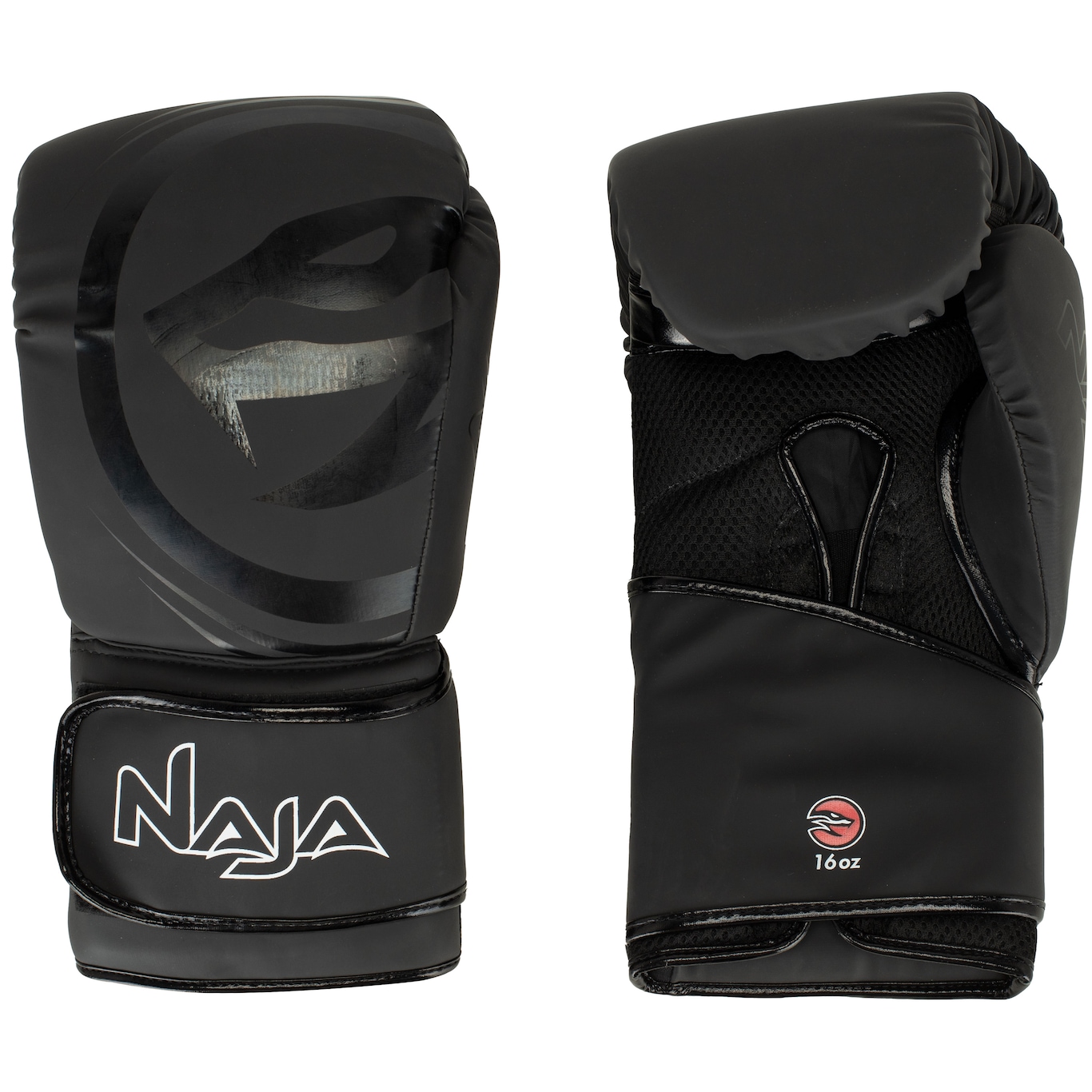 Kit de Boxe Naja: Bandagem + Protetor Bucal + Luvas de Boxe Black - 16 OZ - Adulto - Foto 2