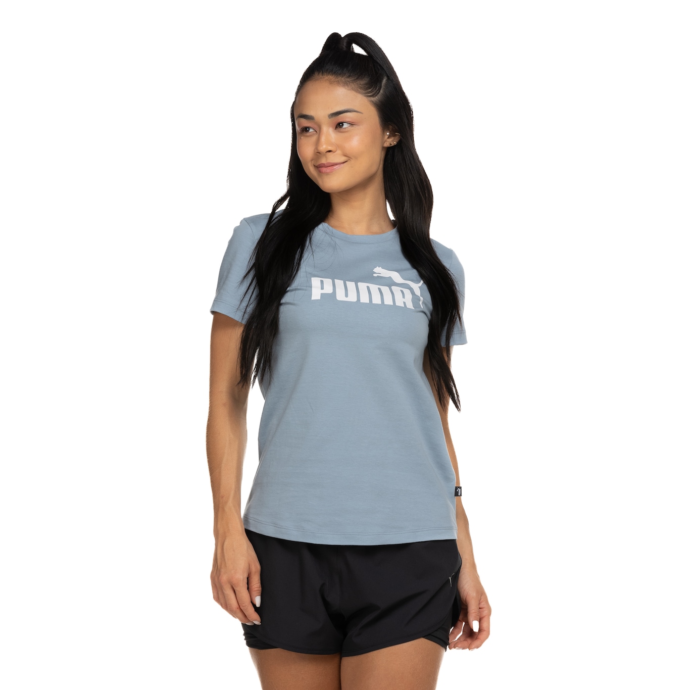 Camiseta Puma Manga Curta Essentials Logo - Feminina - Video 1