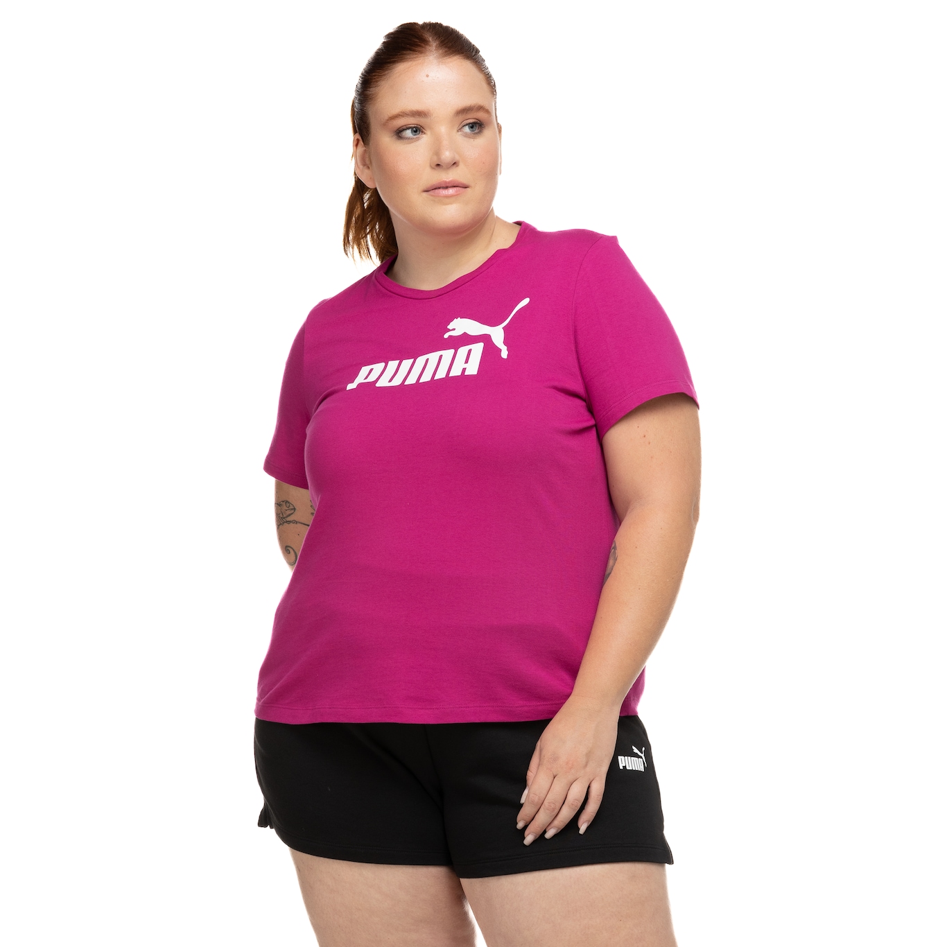 Camiseta Puma Manga Curta Essentials Logo - Feminina - Foto 3