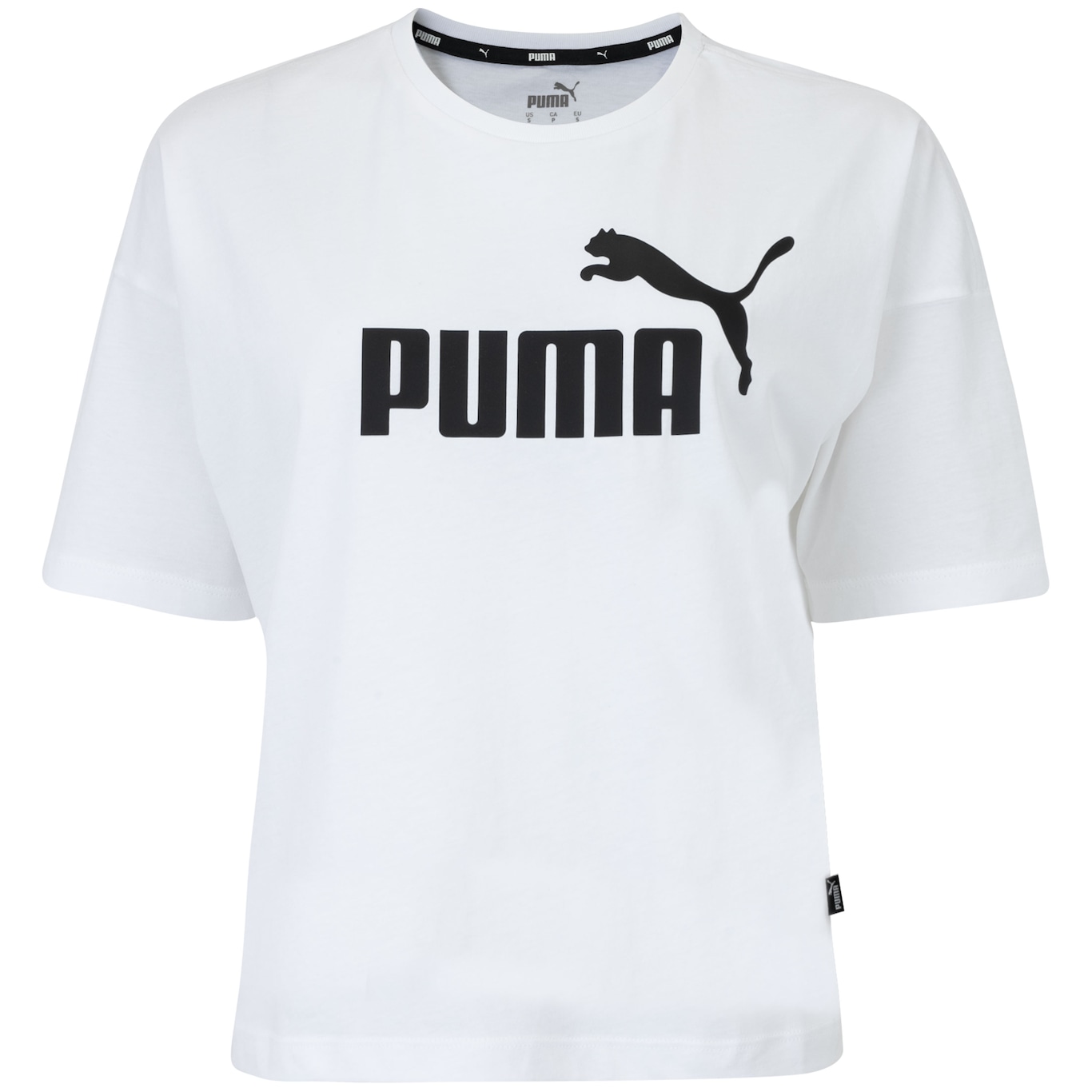 Blusa Feminina Manga Curta Cropped Puma Essentials Logo Tee - Foto 1