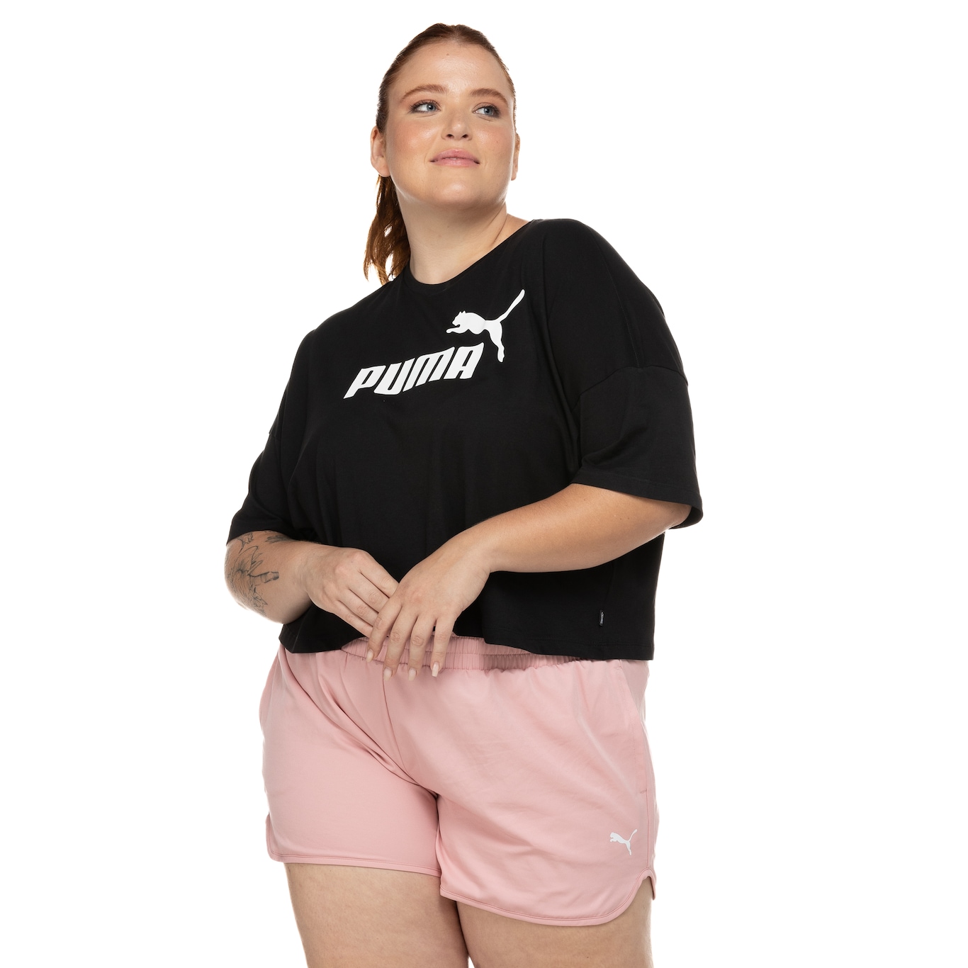 Blusa Feminina Manga Curta Cropped Puma Essentials Logo Tee - Foto 3