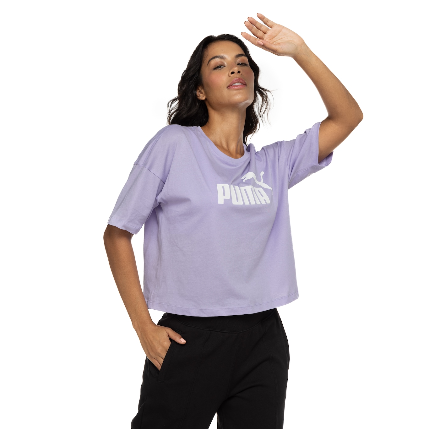 Blusa Feminina Manga Curta Cropped Puma Essentials Logo Tee - Foto 5