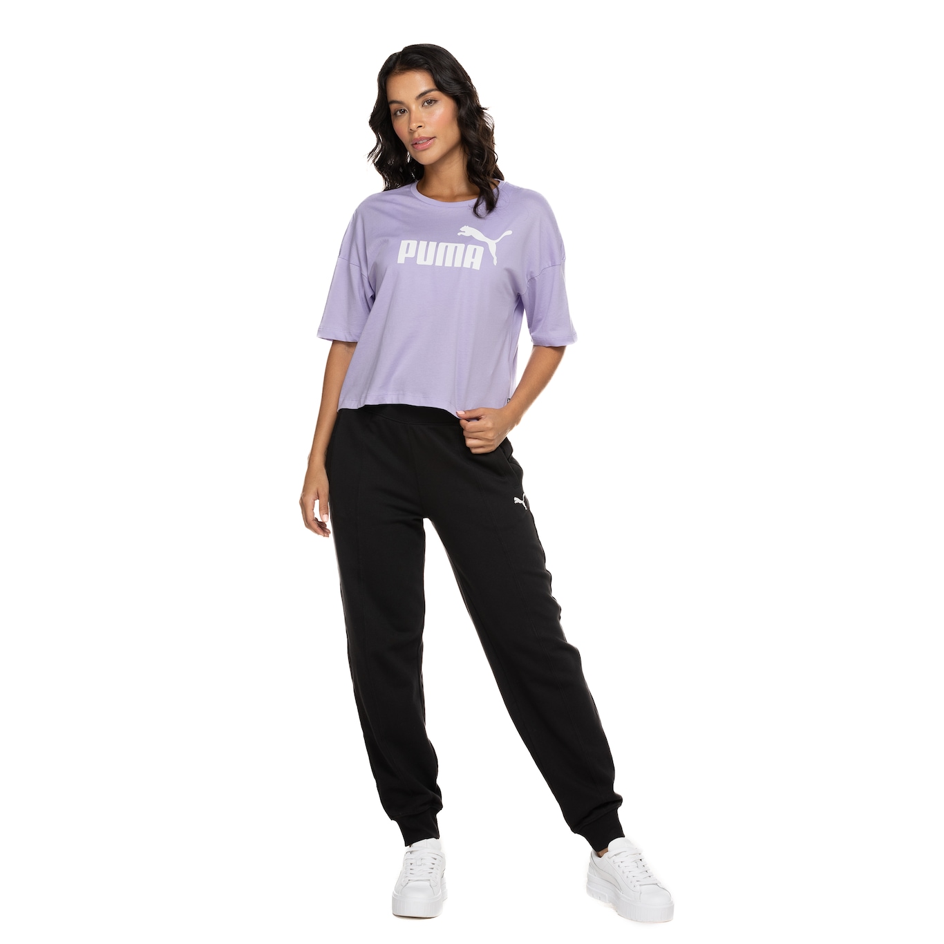 Blusa Feminina Manga Curta Cropped Puma Essentials Logo Tee - Foto 6