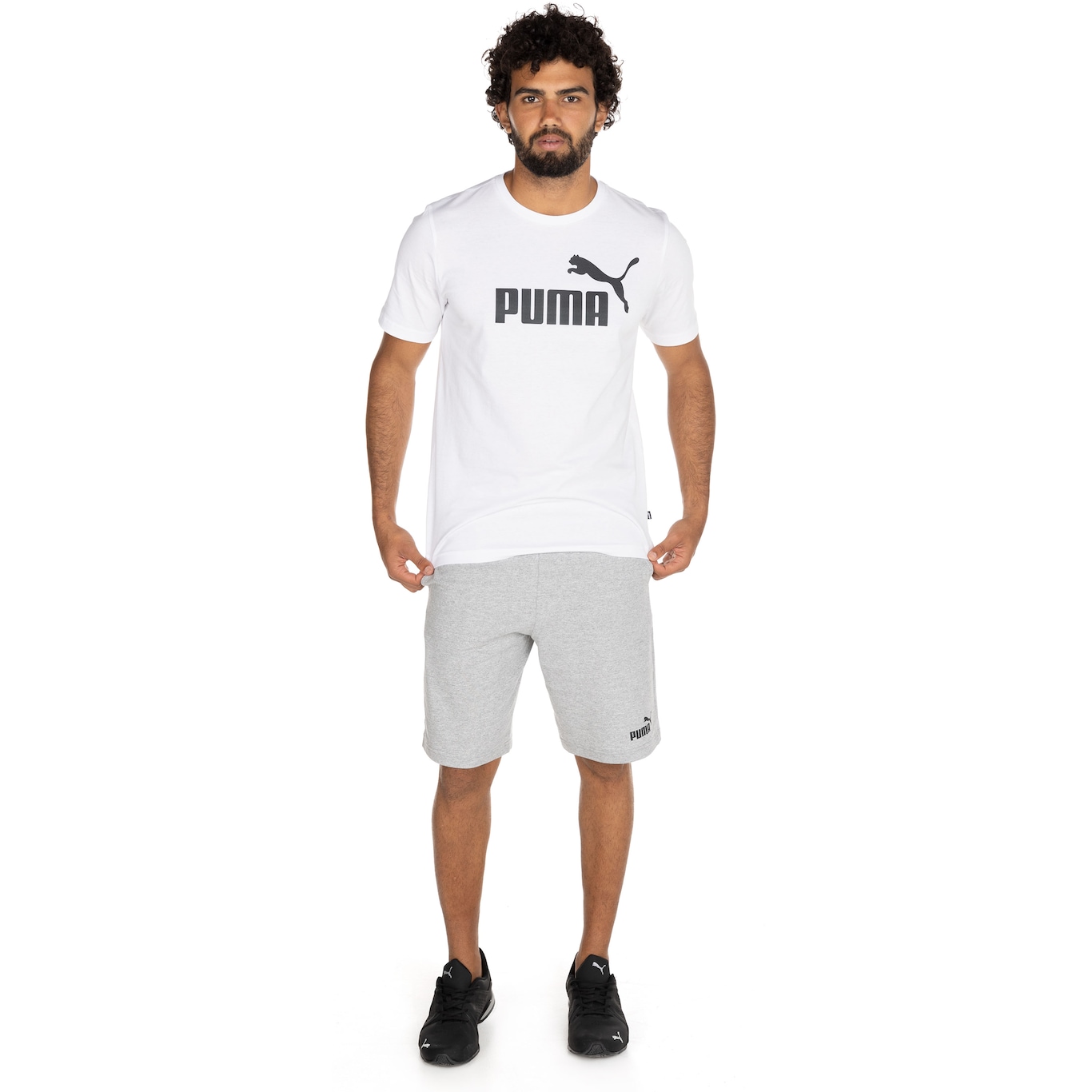 Camiseta Puma Manga Curta Essentials Logo - Masculina - Foto 4