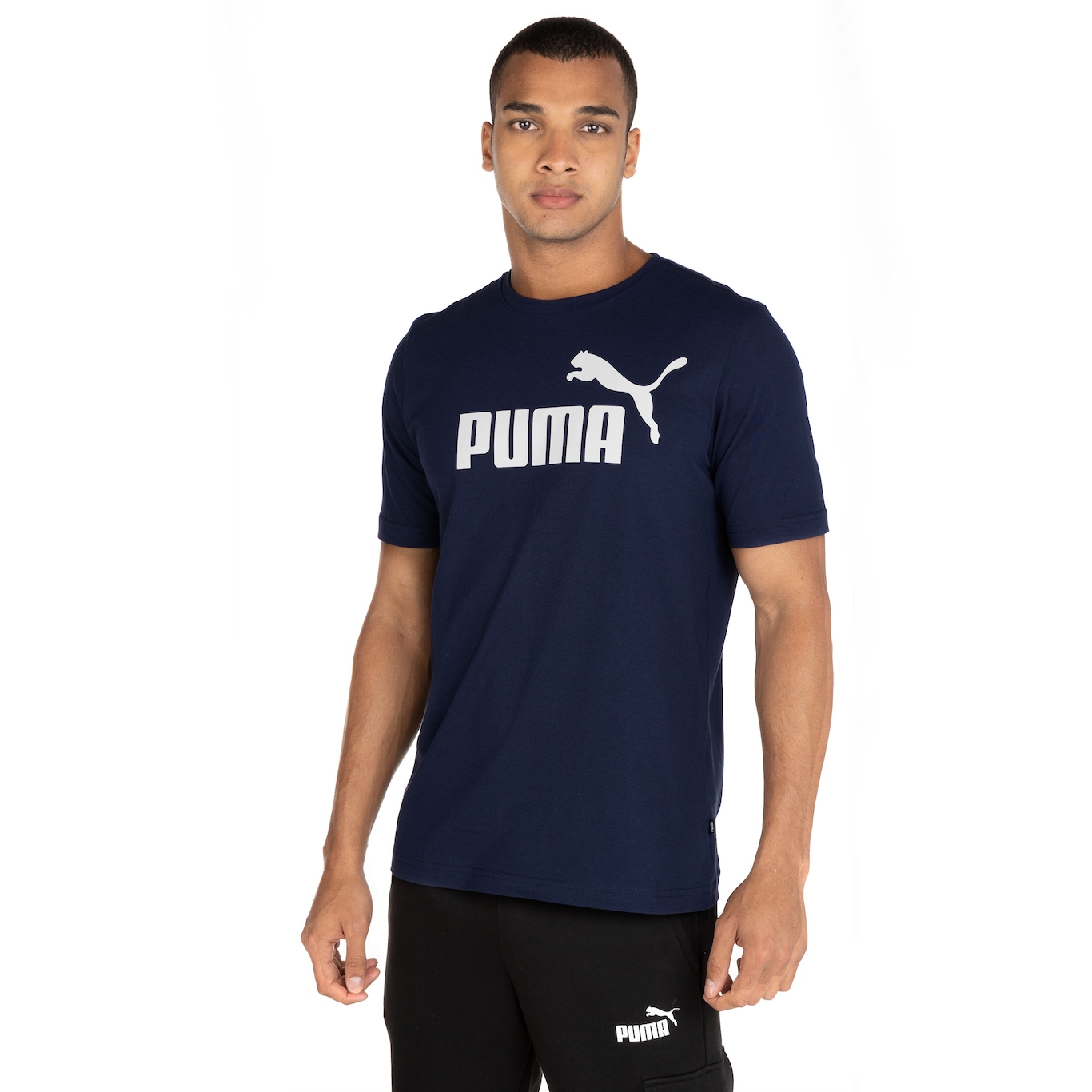 Camiseta Puma Manga Curta Essentials Logo - Masculina - Video 1