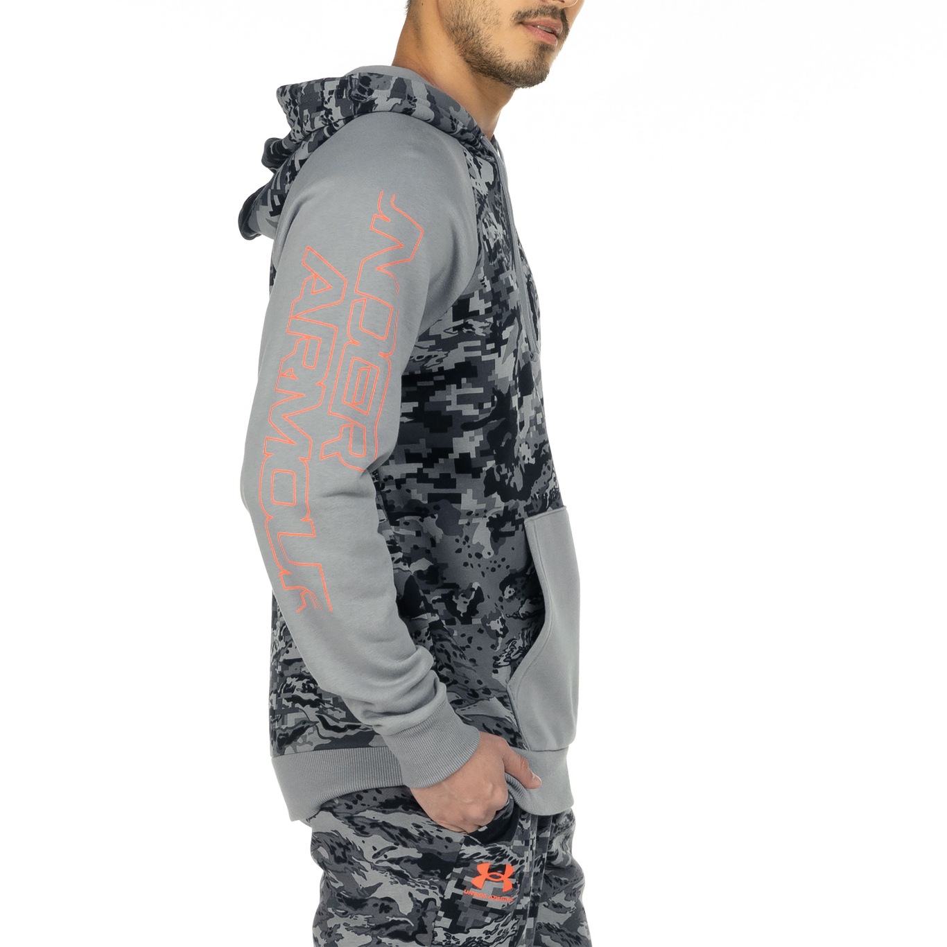 Blusão Under Armour Masculino com Capuz  Rival Fleece Camo - Foto 4