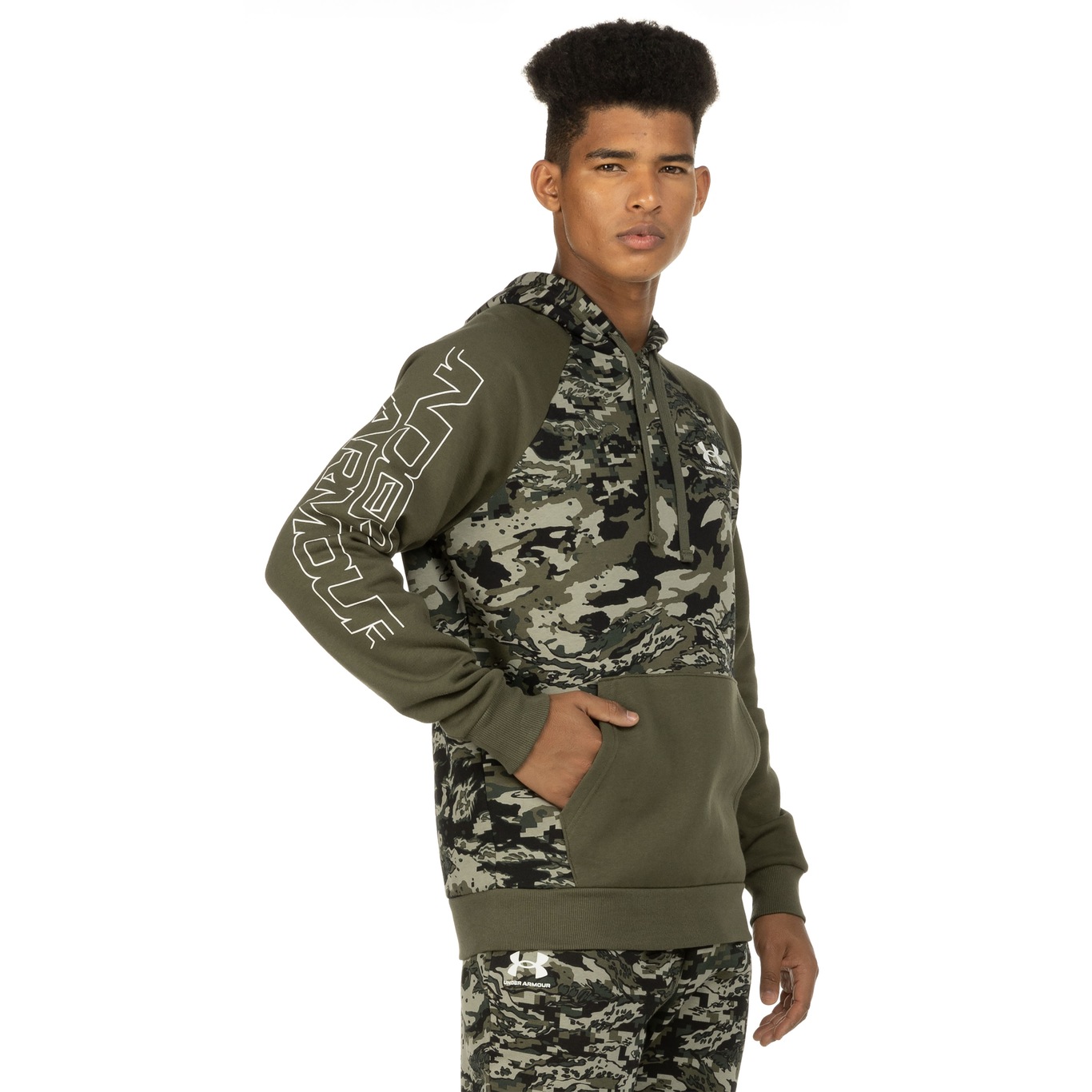 Blusão Under Armour Masculino com Capuz  Rival Fleece Camo - Video 1