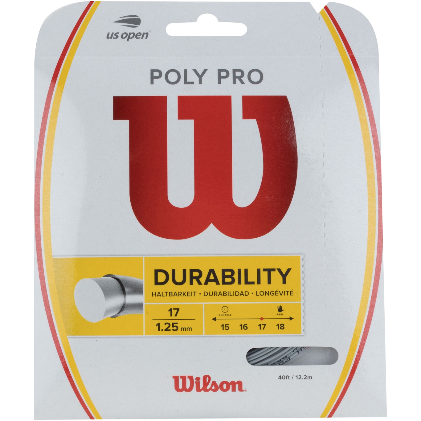 Corda para Raquete de Tênis Wilson Poly Pro 17 Cartela - 12m - Foto 1