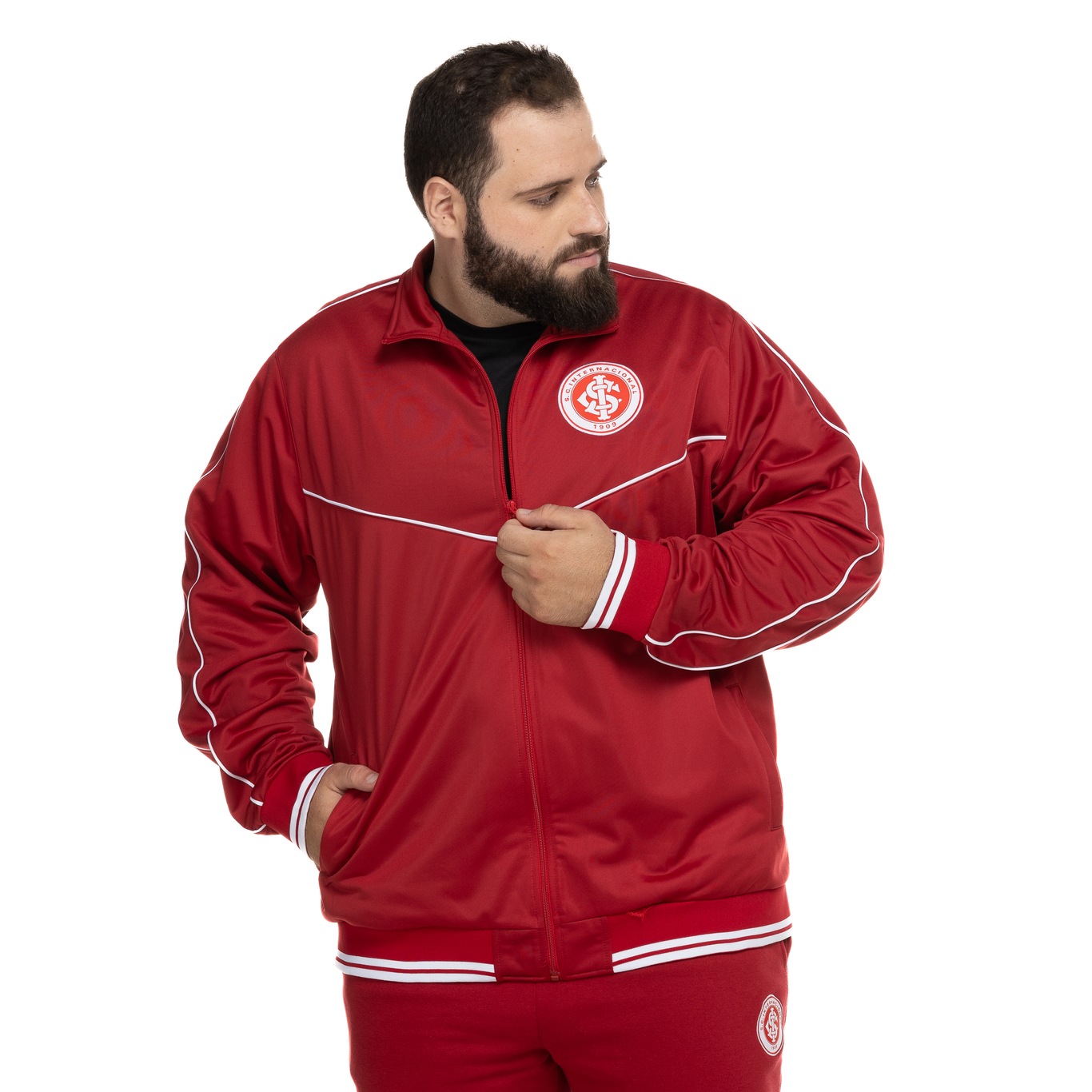 Agasalho Internacional Trilobal Feminino Branco E Vermelho