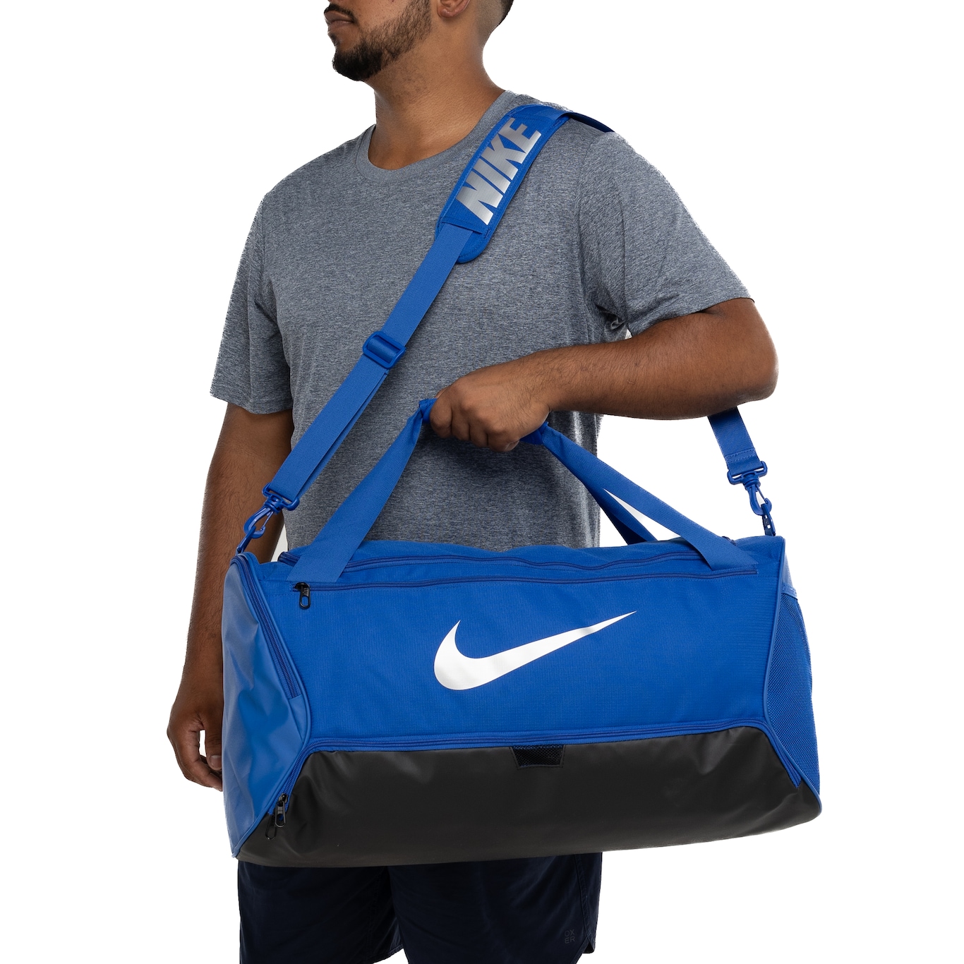 Mochila Nike Brasilia 9.5 Azul e Branco Unissex