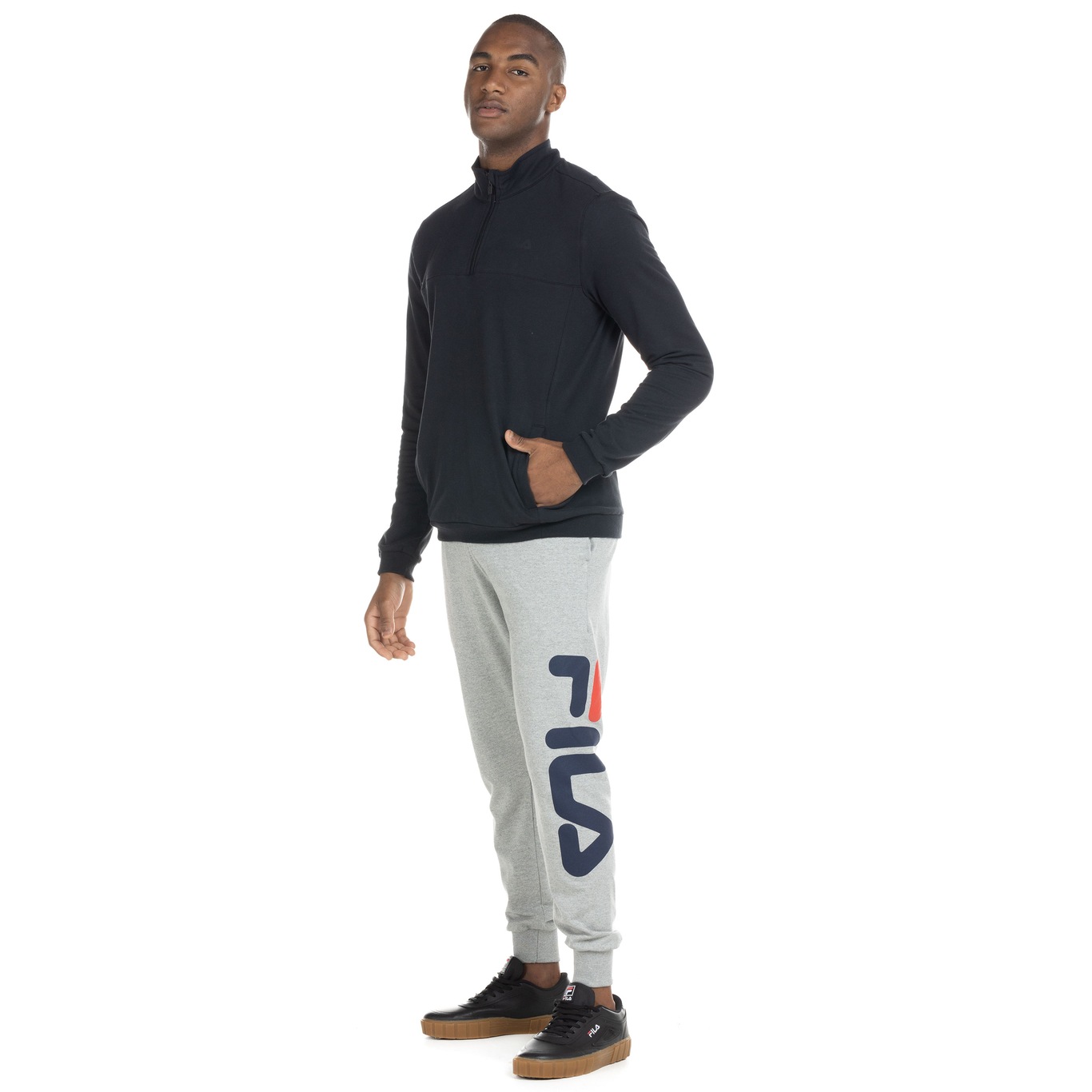 Blusão de Moletom sem Capuz Fila Comfort Zip - Masculino - Foto 4