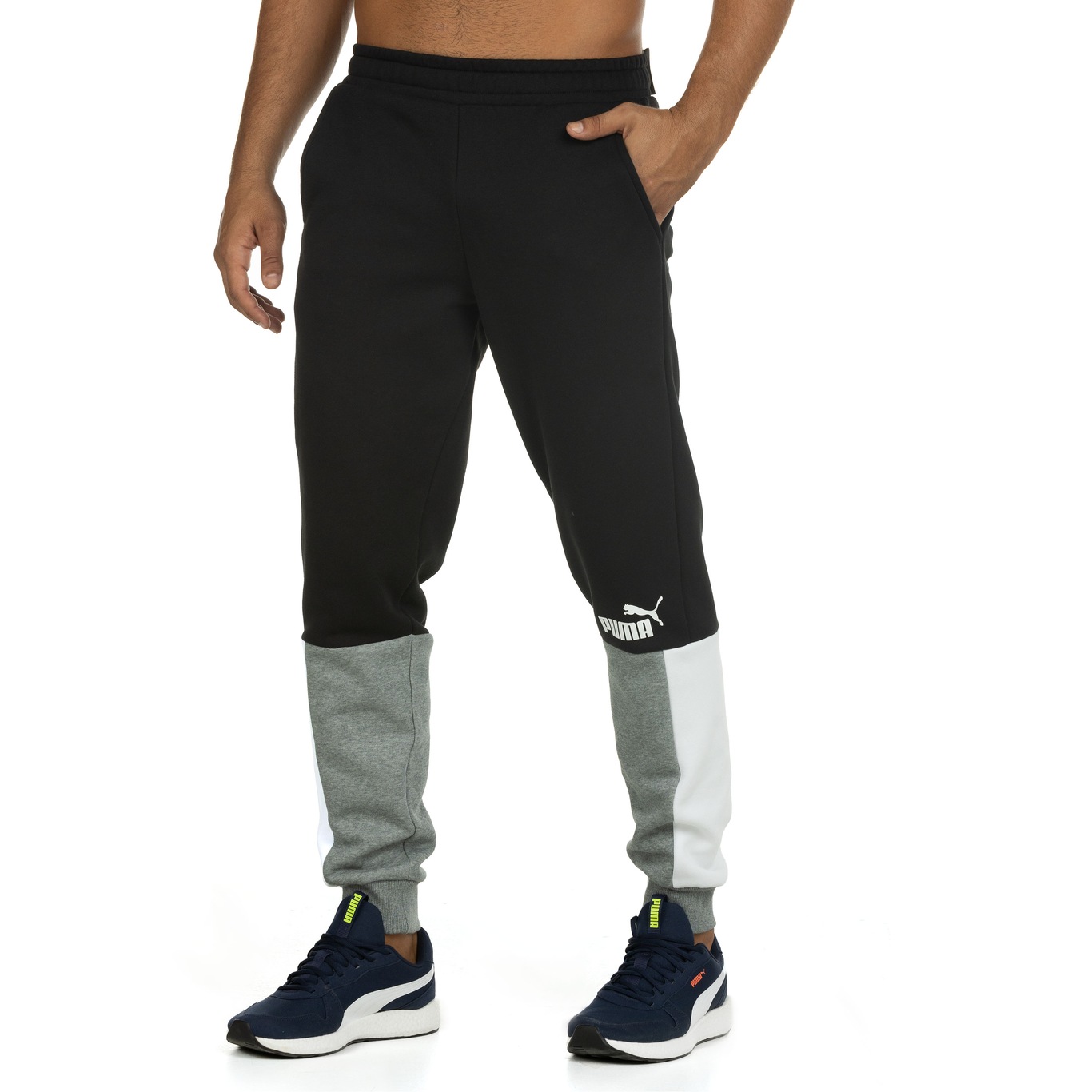 Calça Puma Essentials Block Sweatpants - Masculina - Foto 4