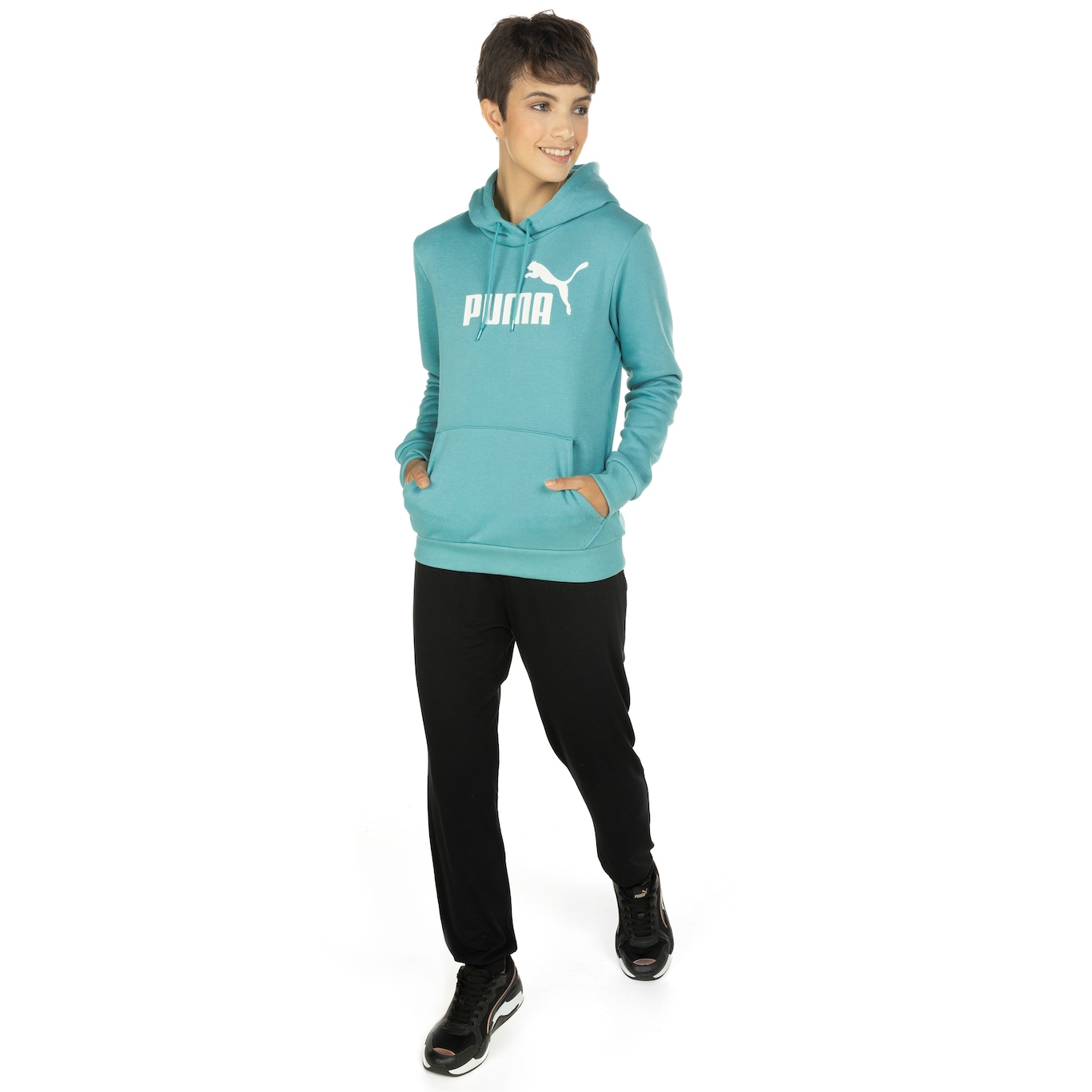 Blusão Puma Feminino com Capuz Essentials Logo Hoodie - Foto 4