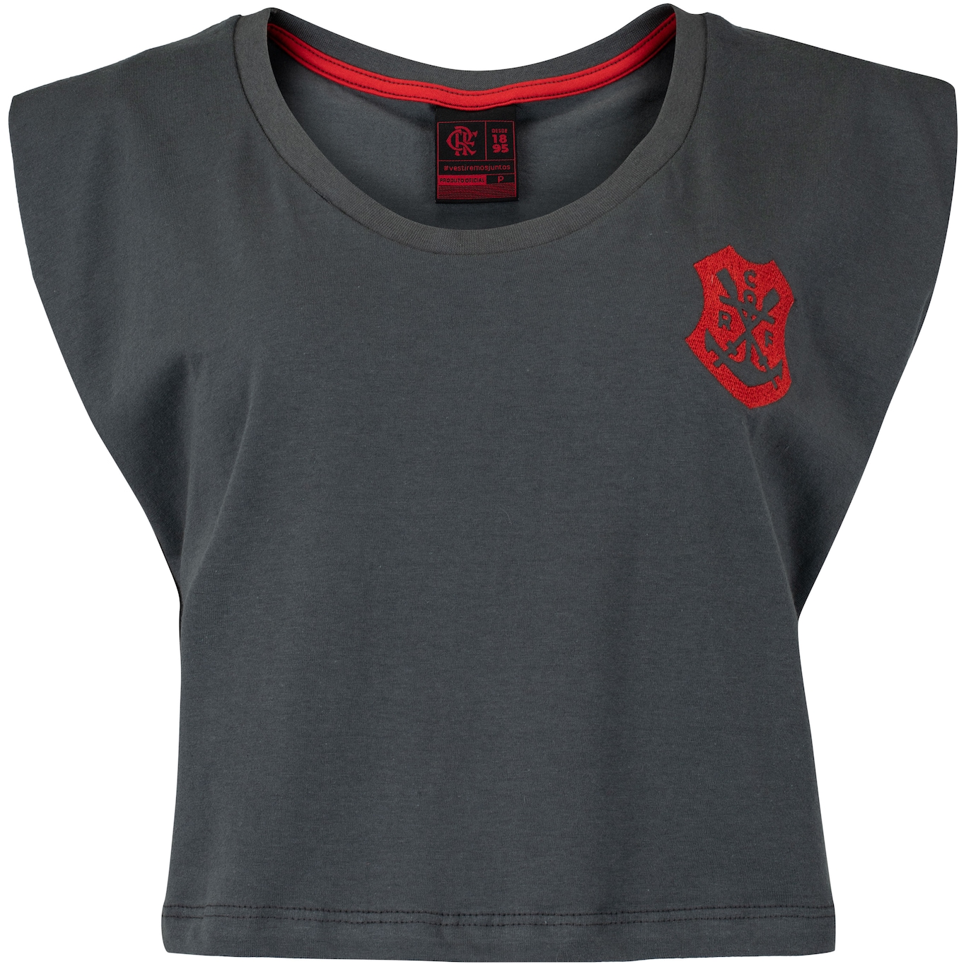 Blusa Regata Feminina do Flamengo Braziline Cropped Effort - Foto 1