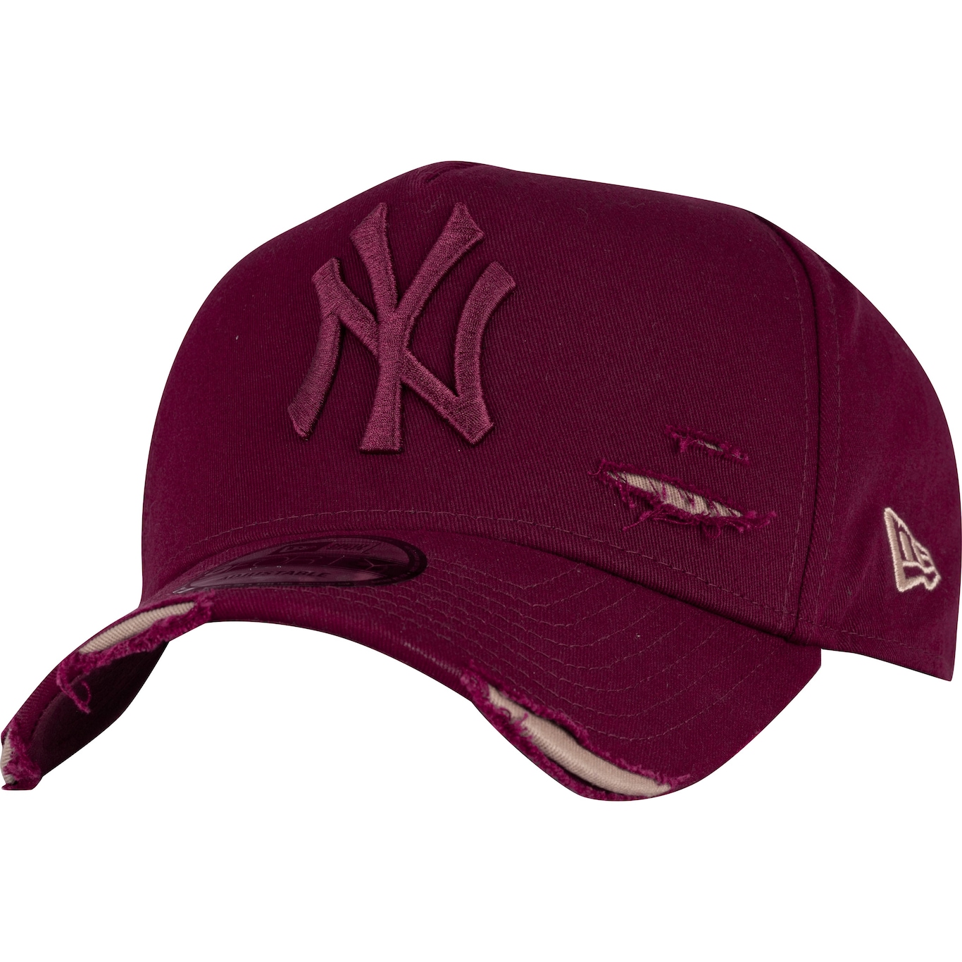 Boné New York Yankees MLB Aba Curva New Era 940 Strapback Destroyed - Adulto - Foto 1