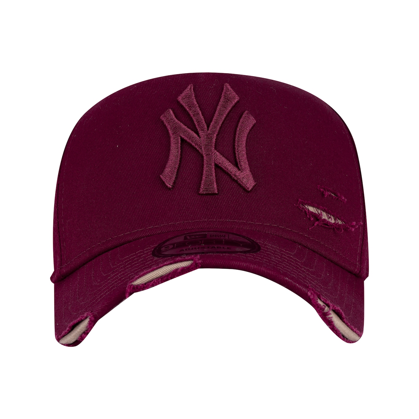 Boné New York Yankees MLB Aba Curva New Era 940 Strapback Destroyed - Adulto - Foto 6