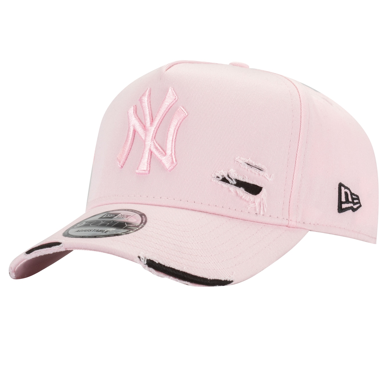 Boné New York Yankees MLB Aba Curva New Era 940 Strapback Destroyed - Adulto - Foto 1