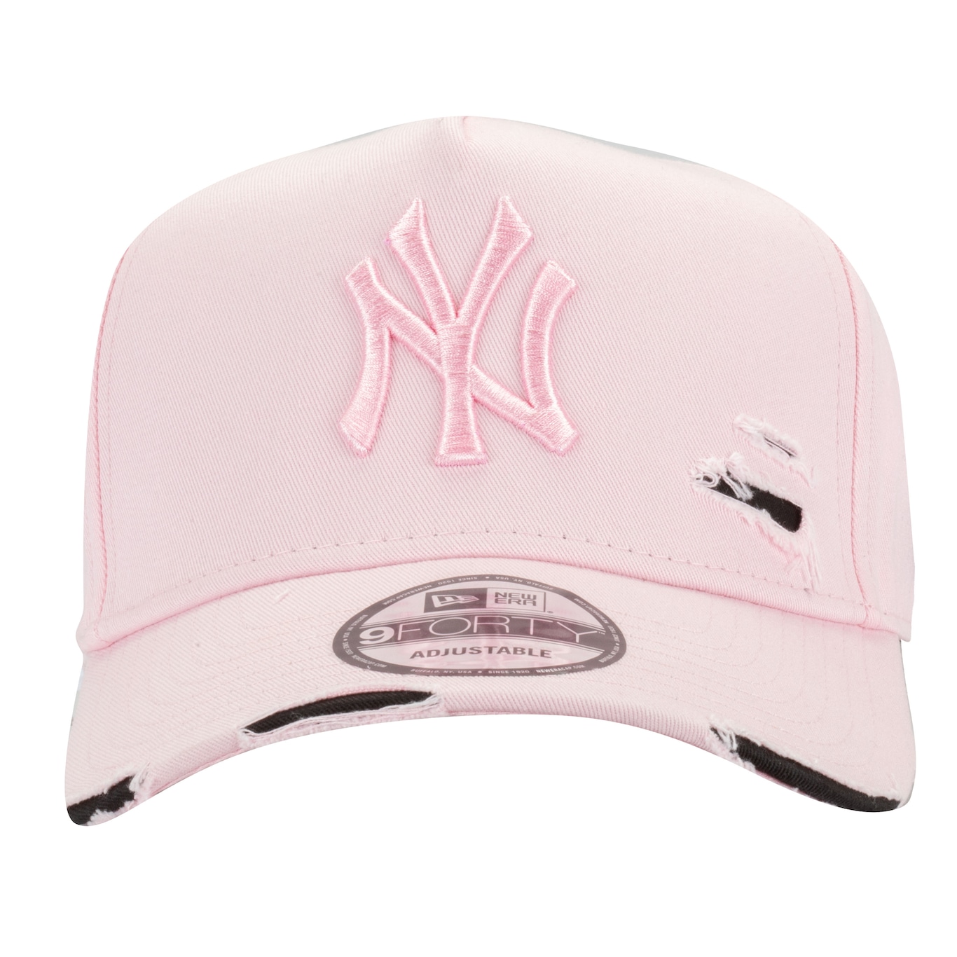 Boné New York Yankees MLB Aba Curva New Era 940 Strapback Destroyed - Adulto - Foto 2