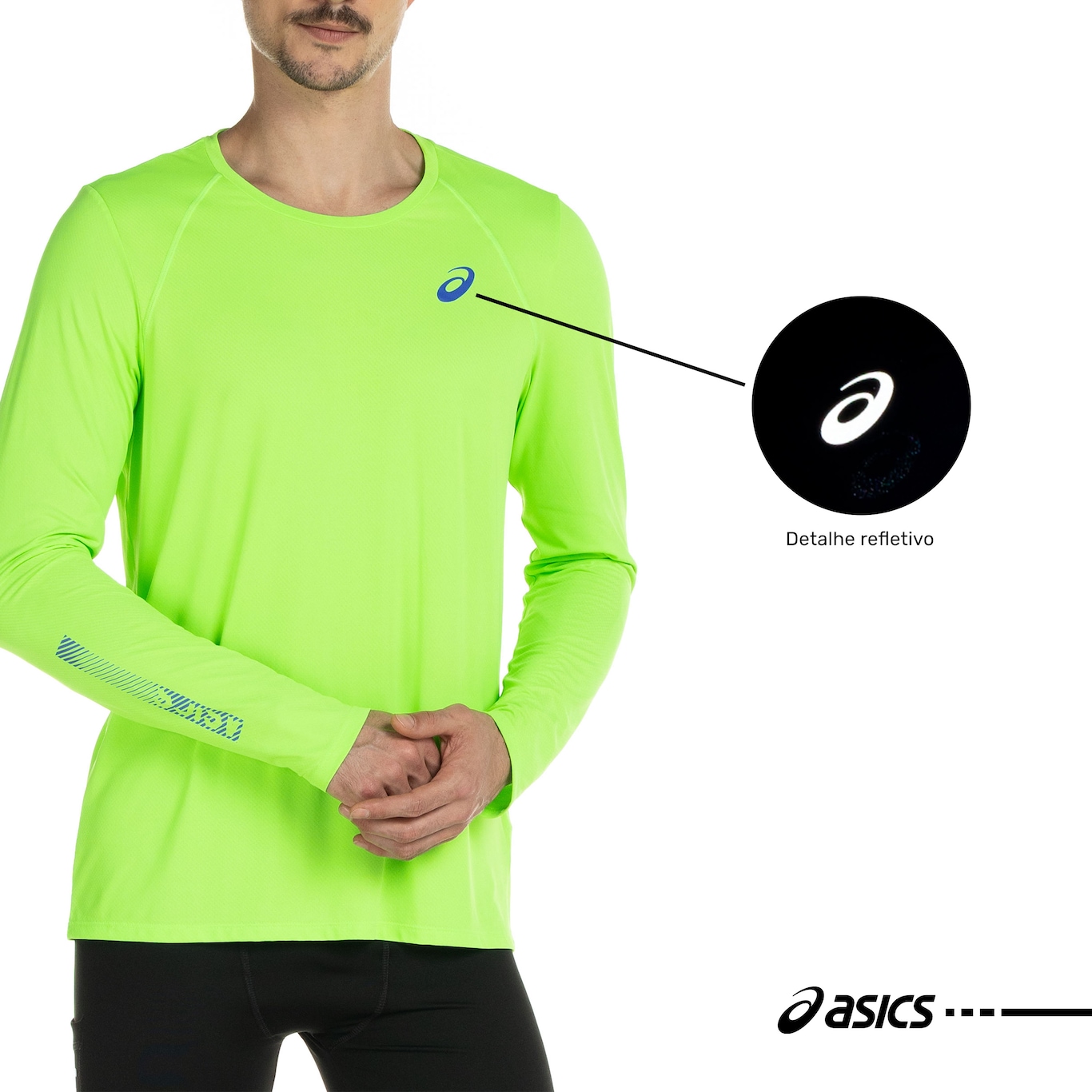 Camiseta ASICS Manga Longa Refletivo Yokohama - Masculina - Foto 2