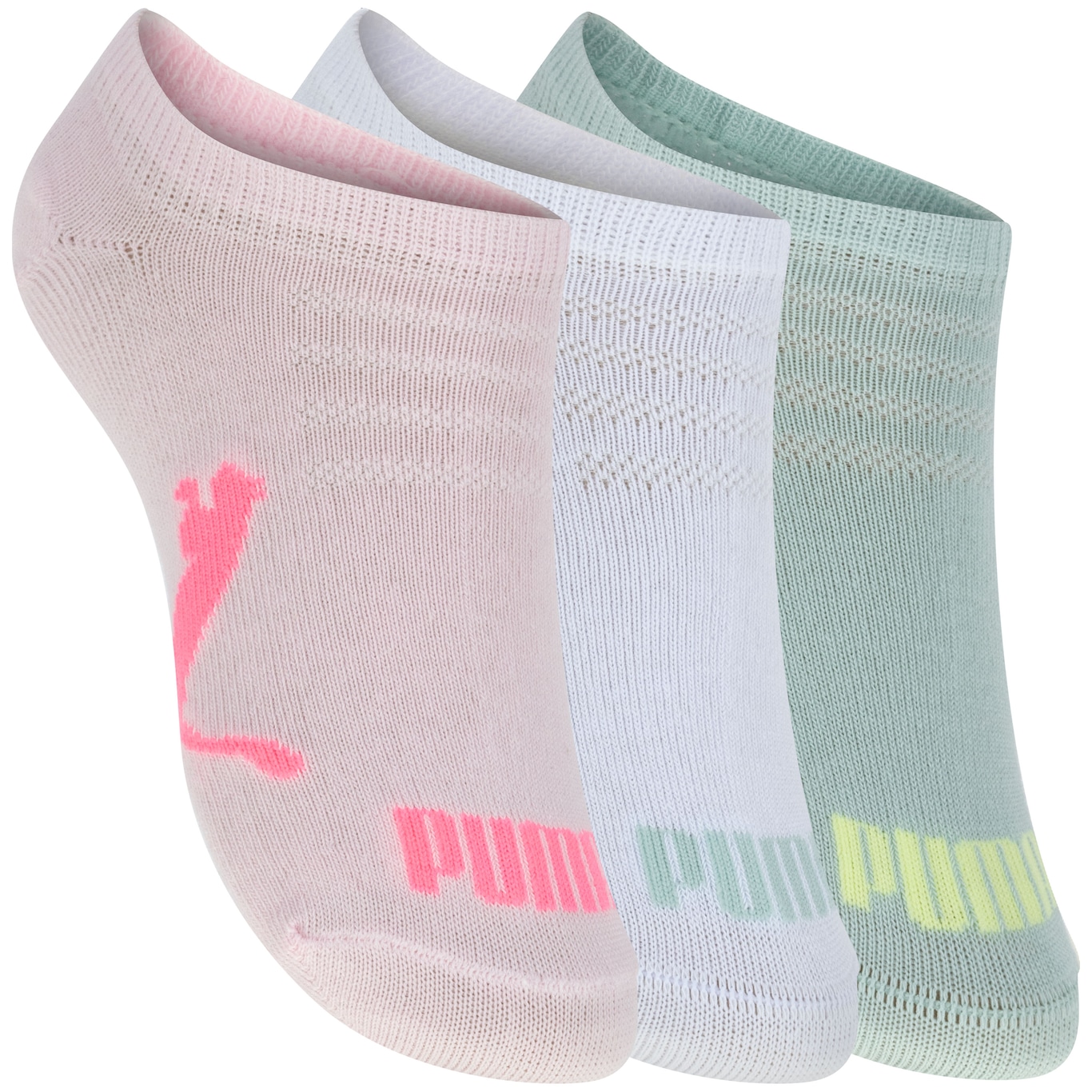 Kit de Meias Puma Sapatilha Invisivel com 3 Pares 25 a 28 - Infantil - Foto 3