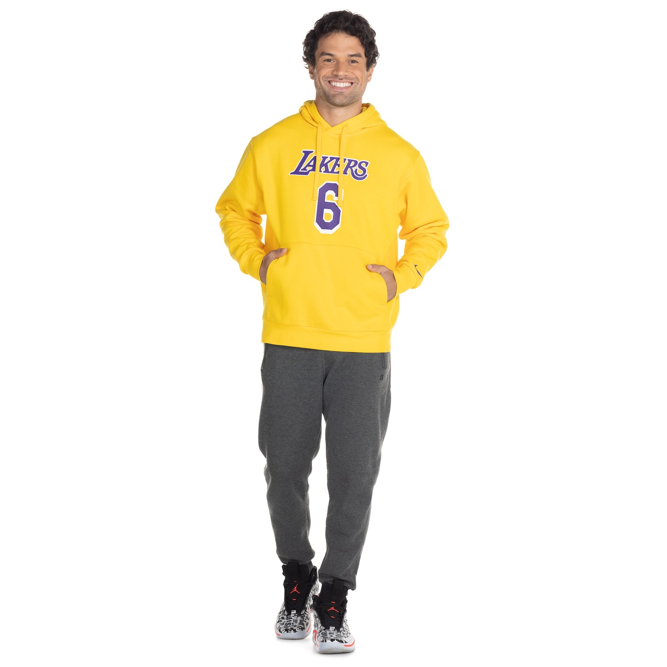 Blusão Nike Los Angeles Lakers com Capuz PO FLC Essntl NN - Masculino - Foto 4