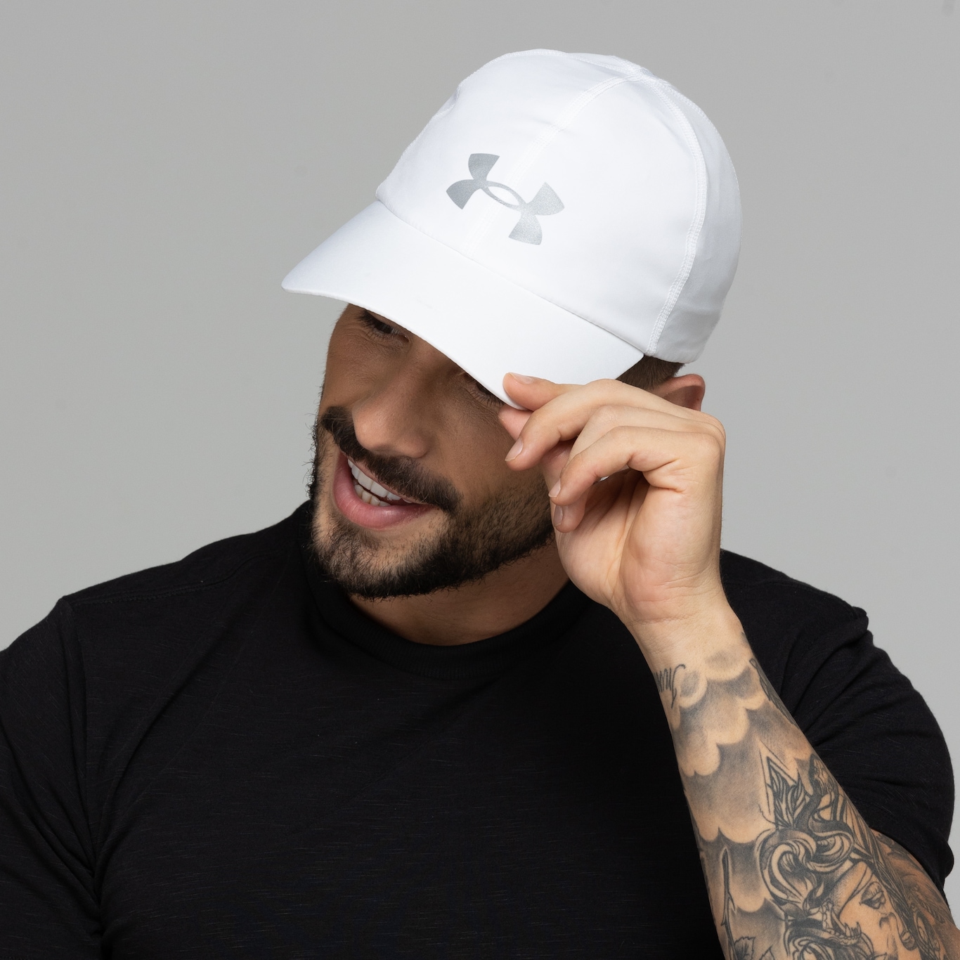 Boné Under Armour Aba Curva Shadow Run ADJ Strapback - Adulto - Foto 3