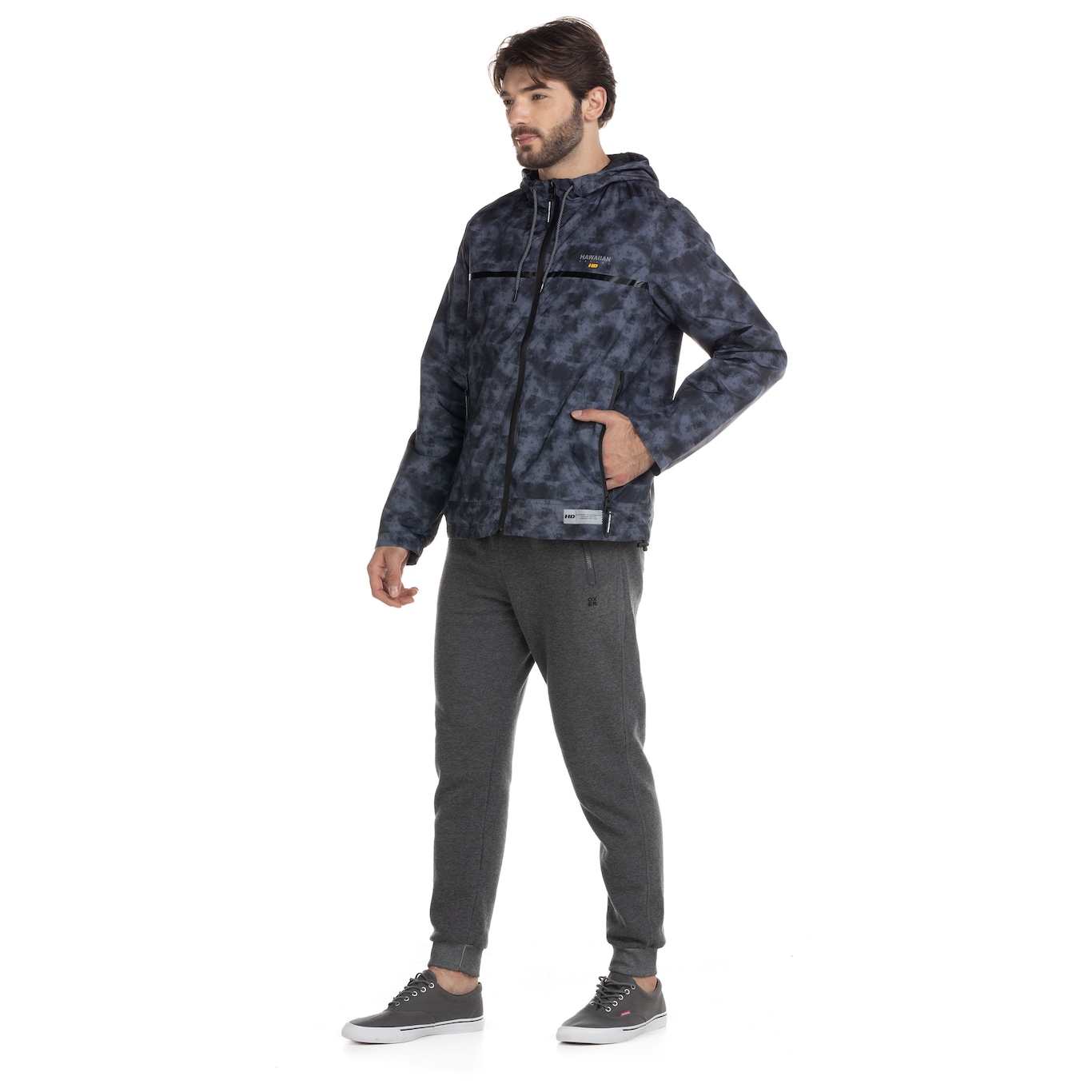 Jaqueta HD com Capuz Windbreaker 9136A - Masculina - Foto 4