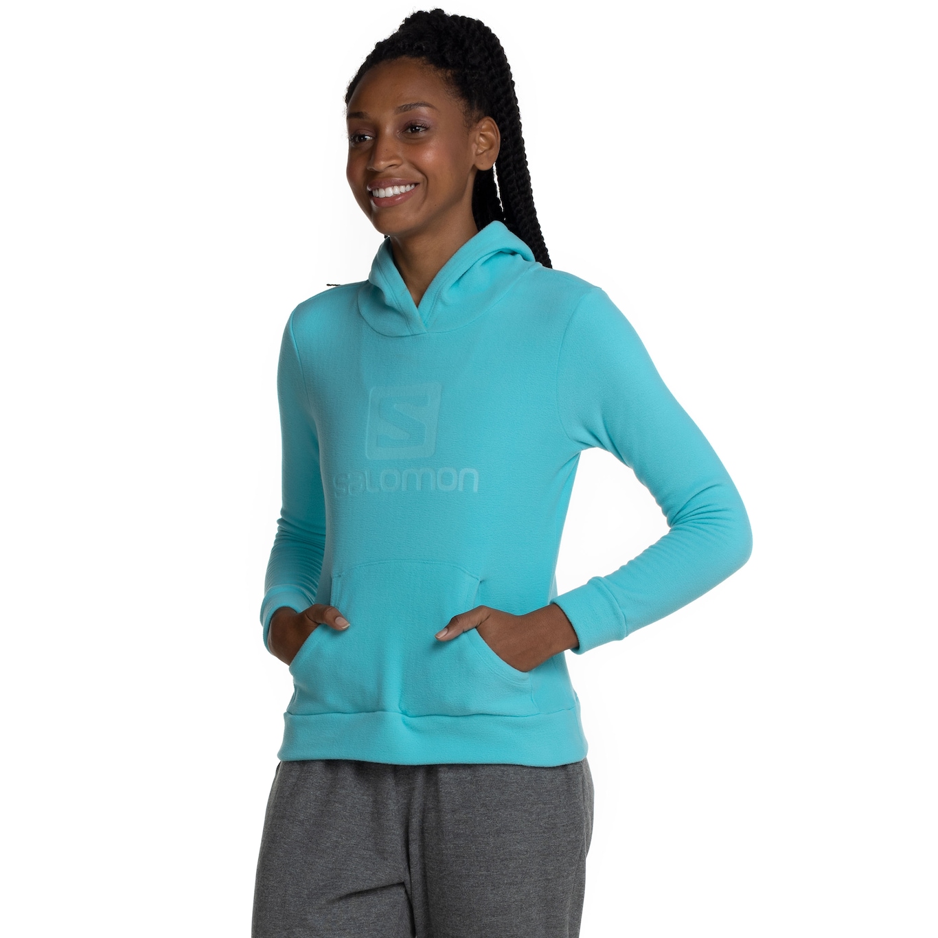 Blusão Salomon Feminino com Capuz Polar Hoodie - Foto 4